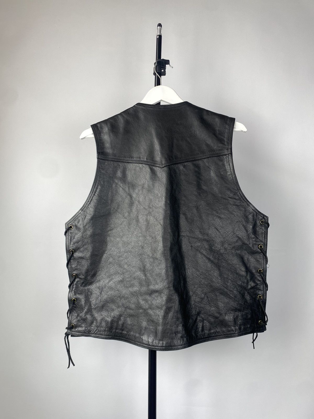 Japanese Brand Vintage ⚡️ LEATHER VEST OPIUM ROCK METAL Y2K BIKER VTG Size US M / EU 48-50 / 2 - 6 Thumbnail