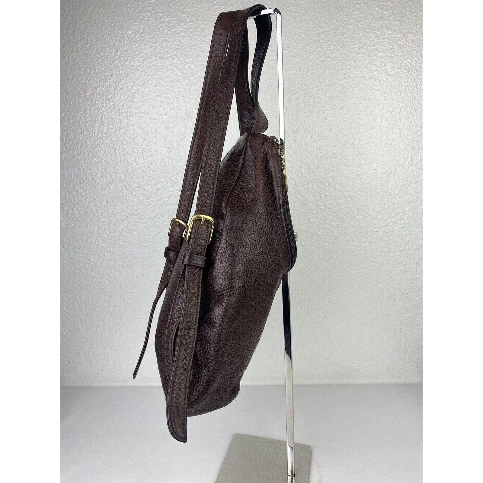 Other VTG LIBAIRE Pebbled Brown Leather Backpack Purse Bag 90's Size ONE SIZE - 6 Thumbnail