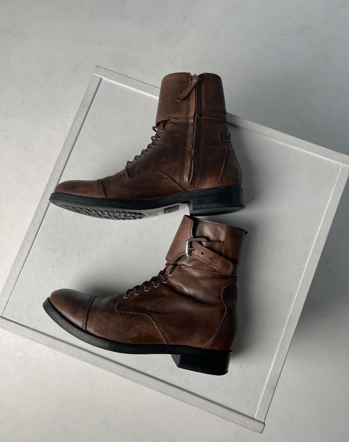 Cowboy Equipment × Diesel × Vintage Vintage diesel leather Grilz Bartack Boots Priyanka Chopra Size US 9.5 / EU 42-43 - 4 Thumbnail