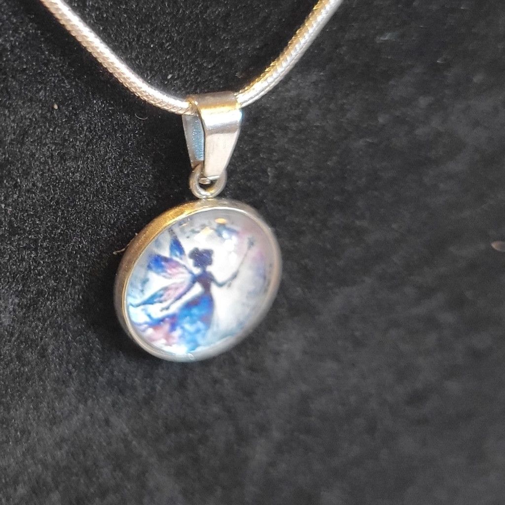 Handmade Hand crafted Fairy pendant necklace 925 Sterling Silver Size ONE SIZE - 2 Thumbnail
