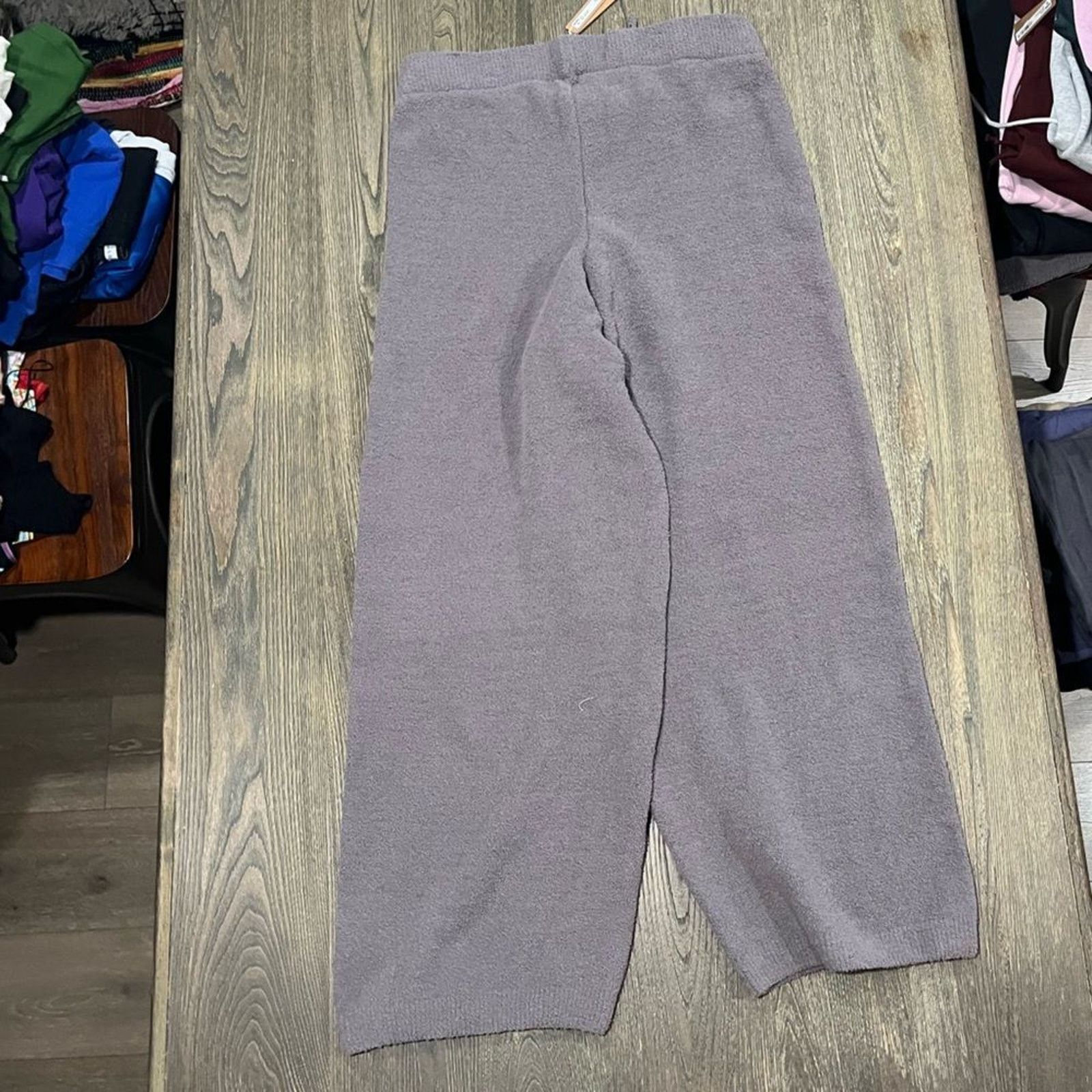 SKIMS NWT Skims Cozy Knit Straight Leg Pants Elastic Chalk Size XL Size 31" - 8 Thumbnail