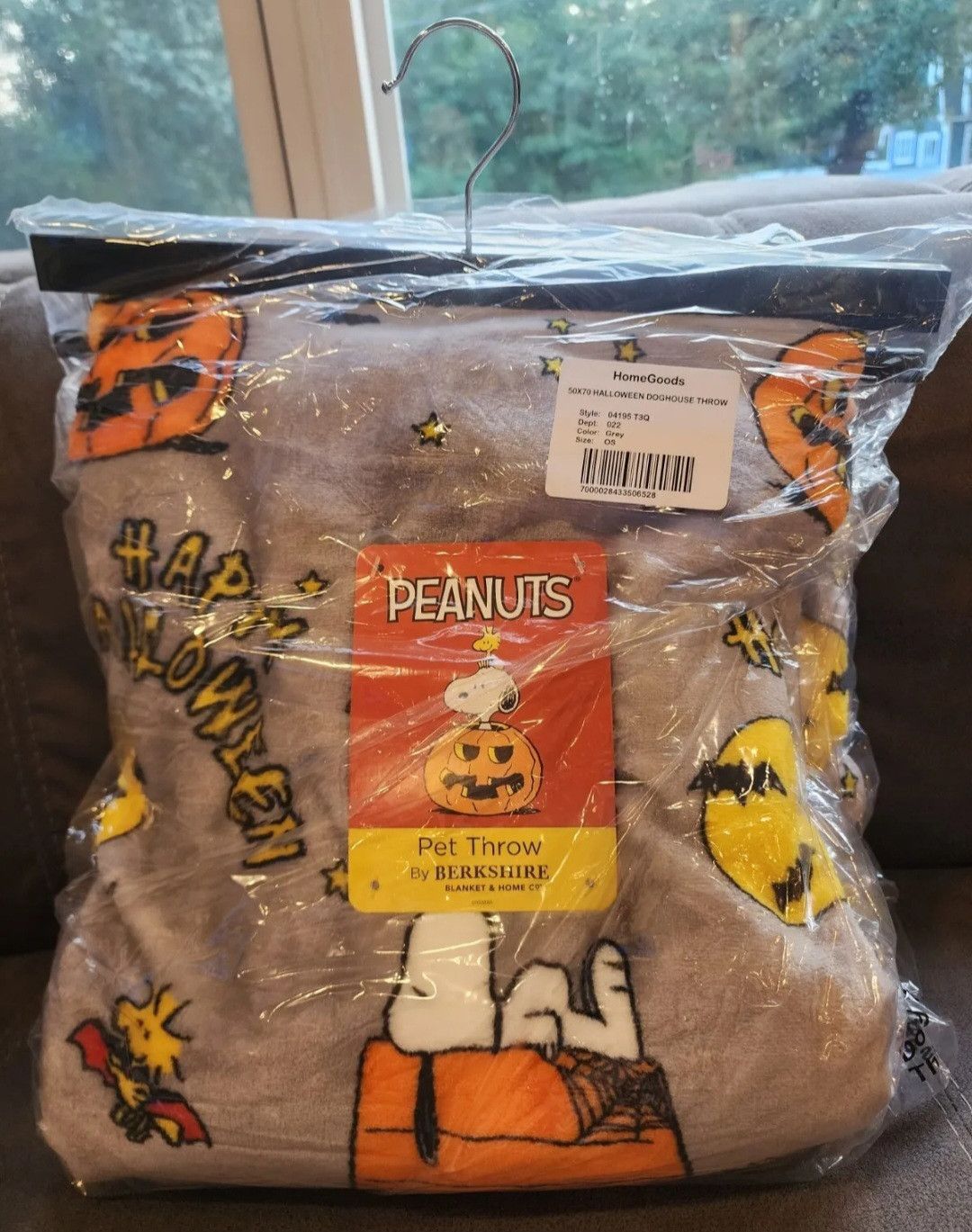 Peanuts PEANUTS Berkshire 50x70 Halloween Snoopy Dog Gray PThrow Size ONE SIZE - 1 Thumbnail