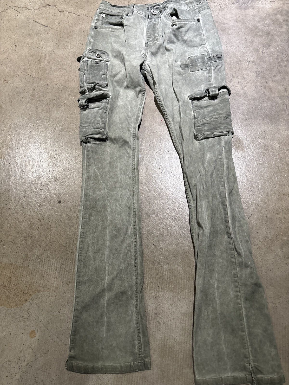 SERENEDE “OIL” Cargo Stacked Jeans Size US 30 / EU 46 - 1 Thumbnail