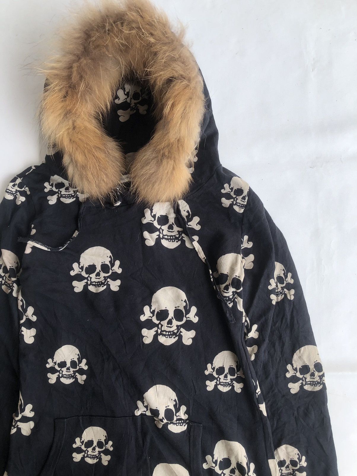 If Six Was Nine × Japanese Brand × Le Grande Bleu (L.G.B.) Faux Fur Hoodie Skull Rock Punk LGB Style Size US L / EU 52-54 / 3 - 4 Thumbnail