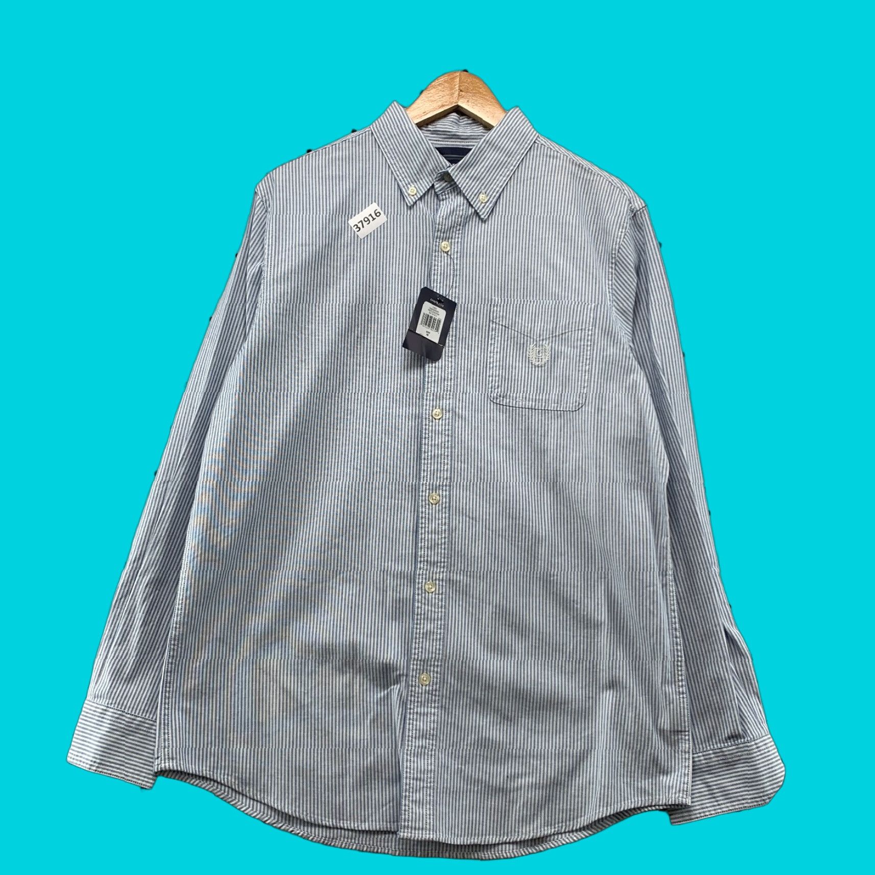 Chaps VINTAGE Chaps Button Down Shirt Mens M Blue Striped Stretch Pocket 21x30 Size US M / EU 48-50 / 2 - 1 Thumbnail