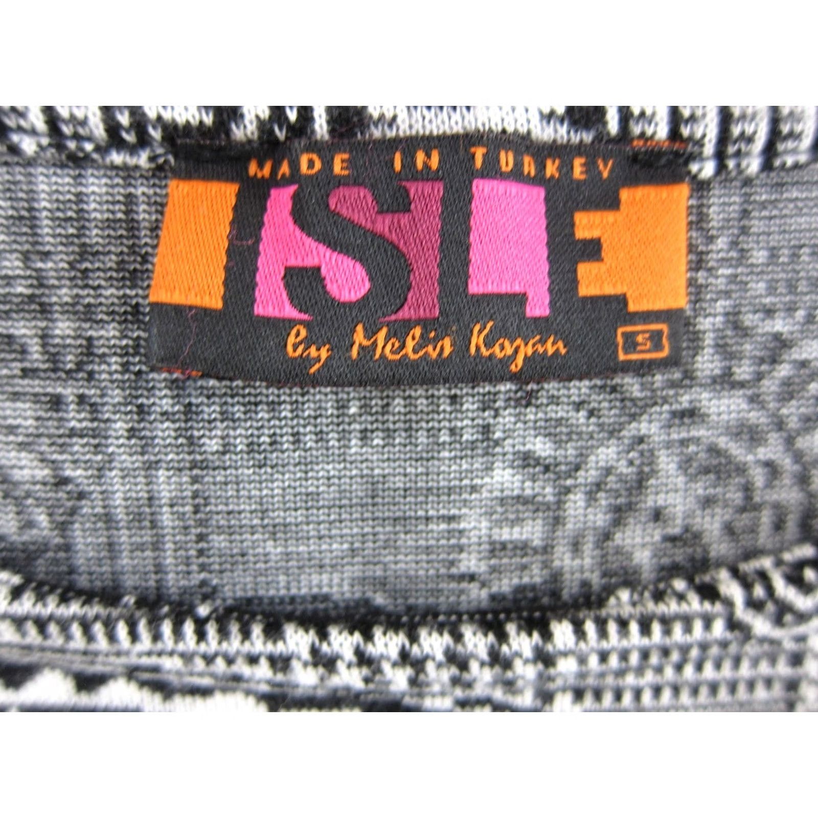 Vintage VINTAGE ILSE By Melis Kozan Dress Long Sleeve Shift Tunic Black White Paisley Small Size S / US 4 / IT 40 - 3 Thumbnail