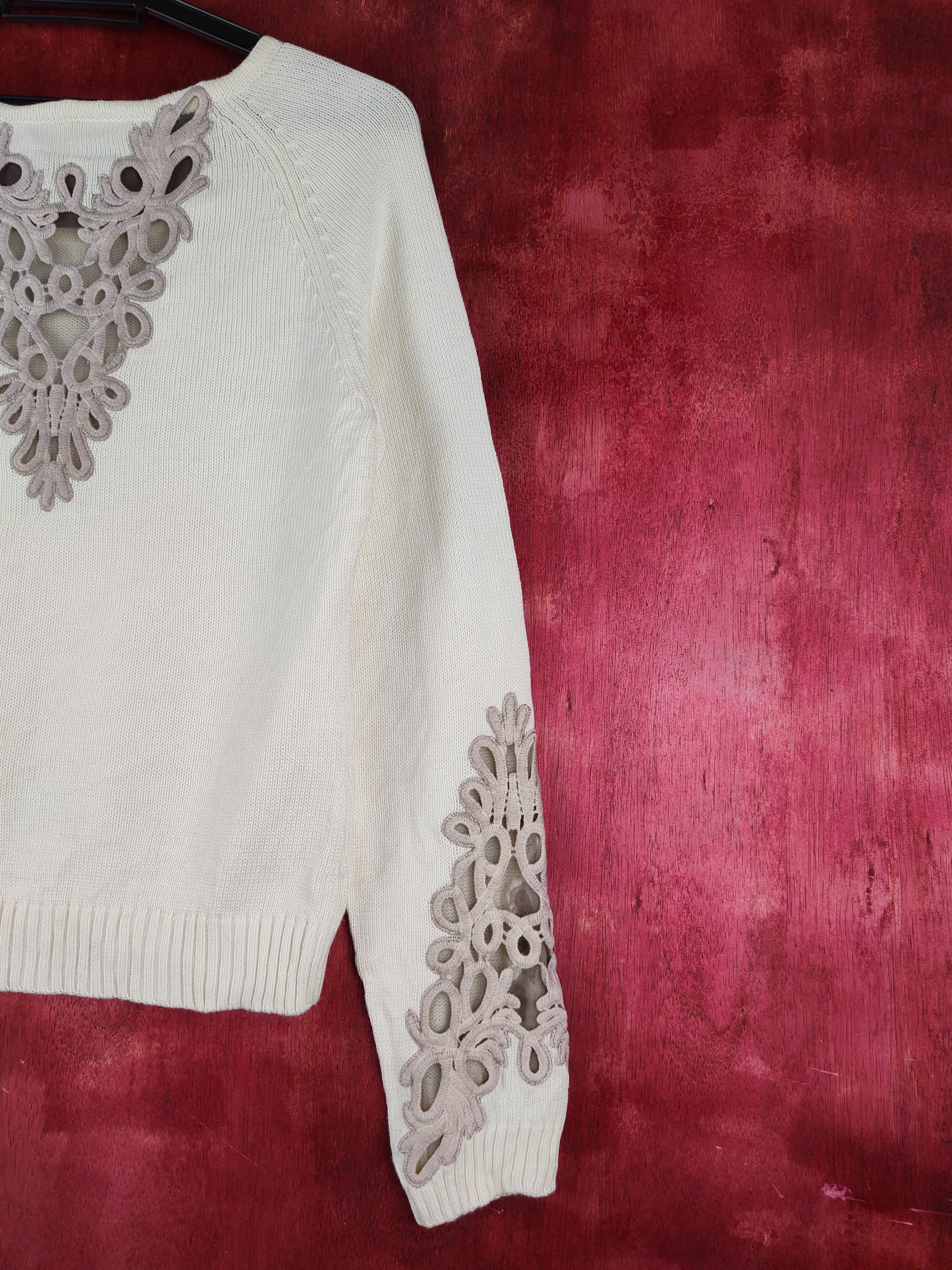 Japanese Brand Together Cream Knitwear art Sweatshirt #S1264 Size S / US 4 / IT 40 - 3 Thumbnail