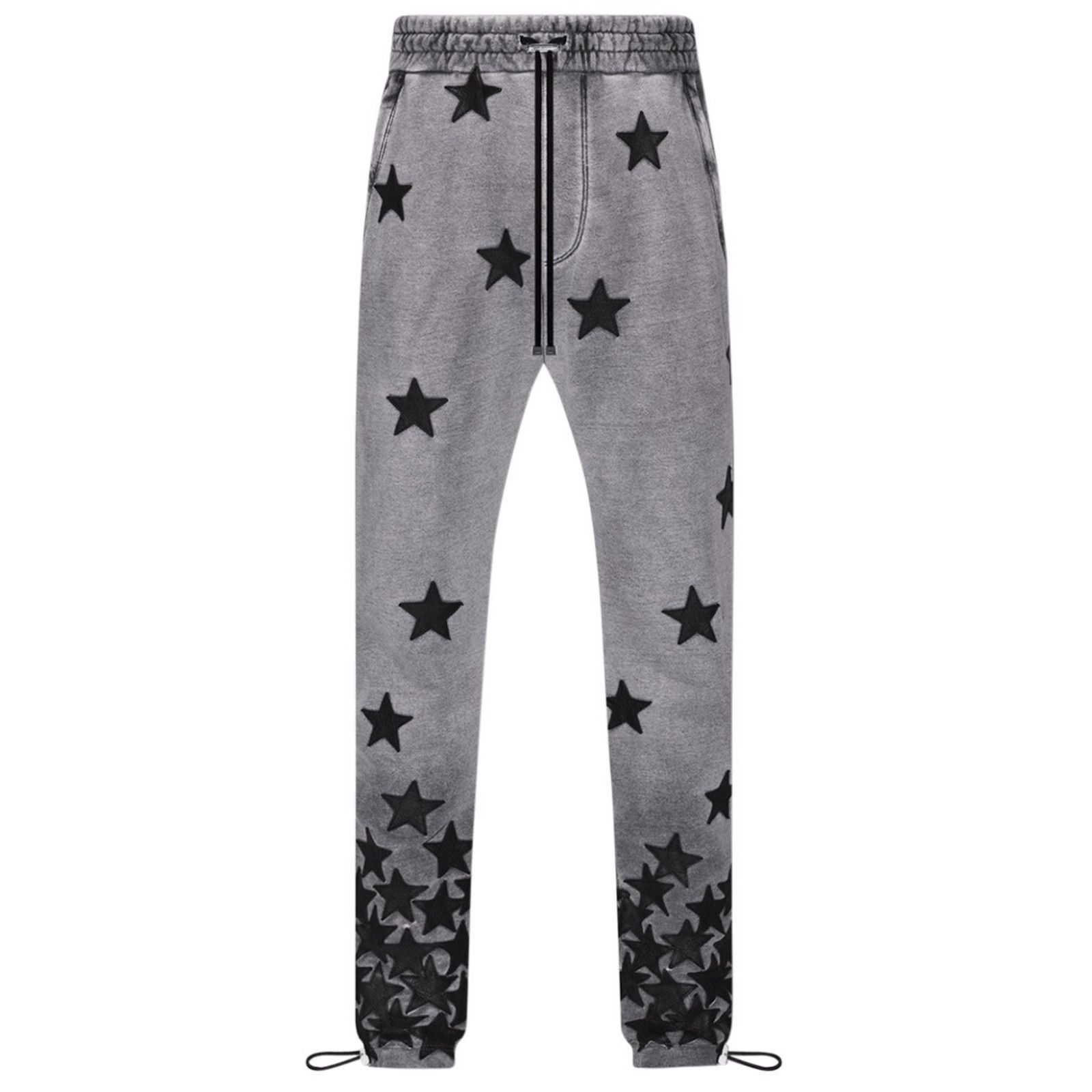 image of Amiri X Chemist Leather Star Patch Sweatpants Heather Grey, Men's (Size 30)