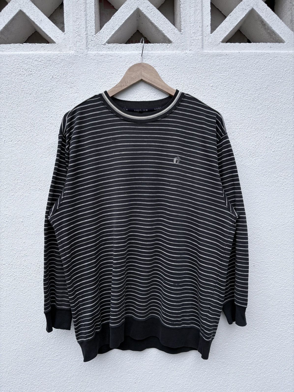 Hang Ten Hang Ten Striped Kurt Cobain Style Sweatshirt Size US L / EU 52-54 / 3 - 2 Thumbnail