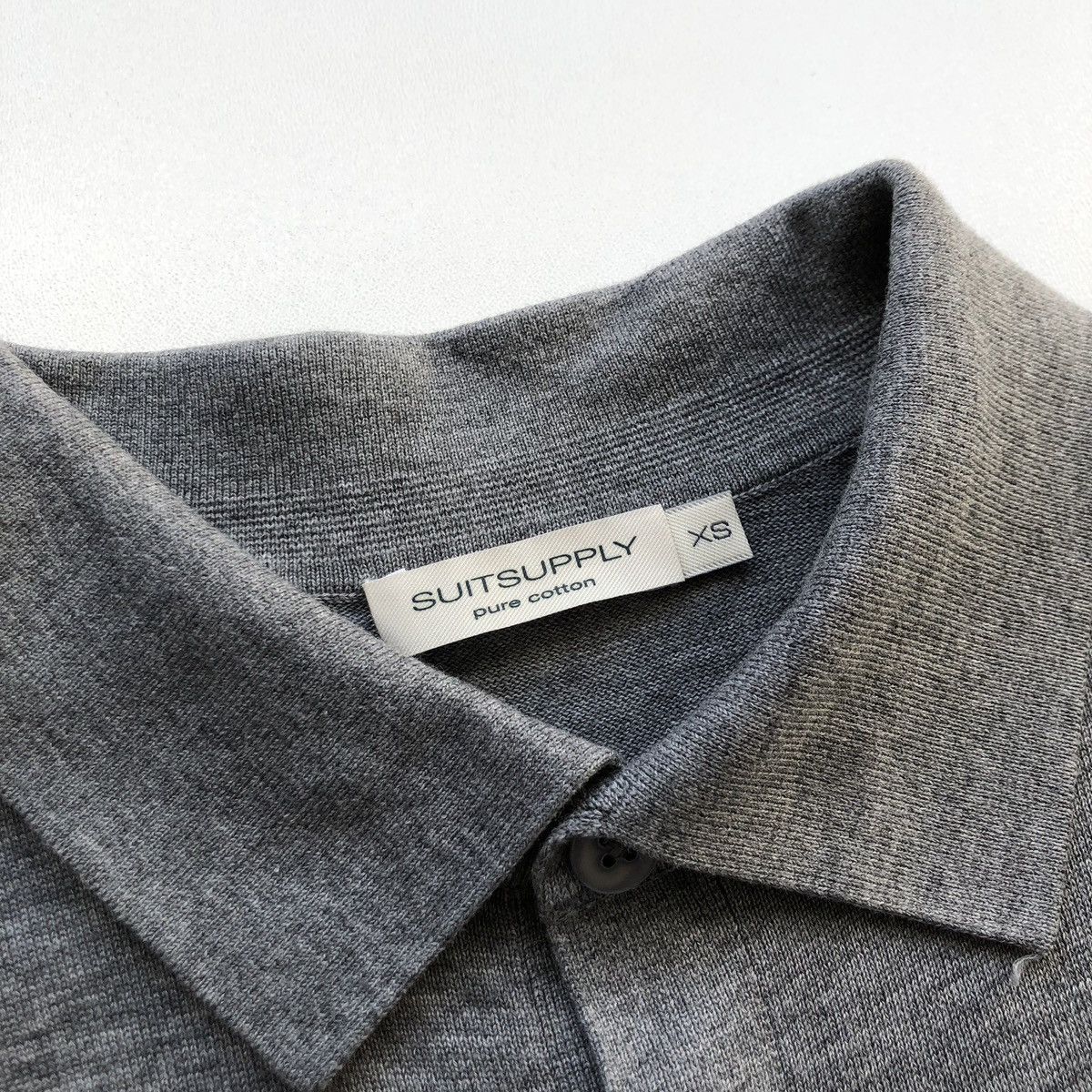 Suitsupply SuitSupply Pure Cotton Knit Polo Shirt Solid Grey Size US XS / EU 42 / 0 - 7 Thumbnail