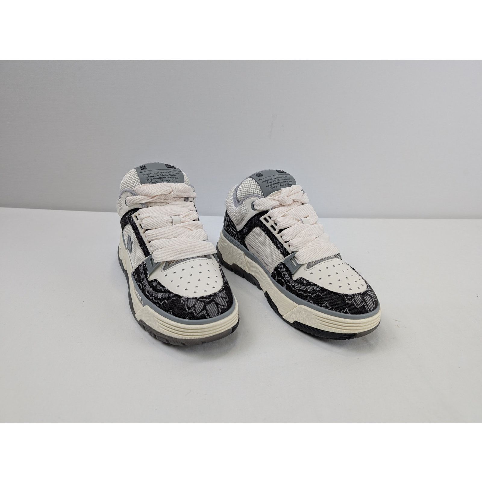 Amiri o1rshd1 Bandana Denim MA-1 Sneakers in Black Size US 11 / EU 44 - 6 Thumbnail