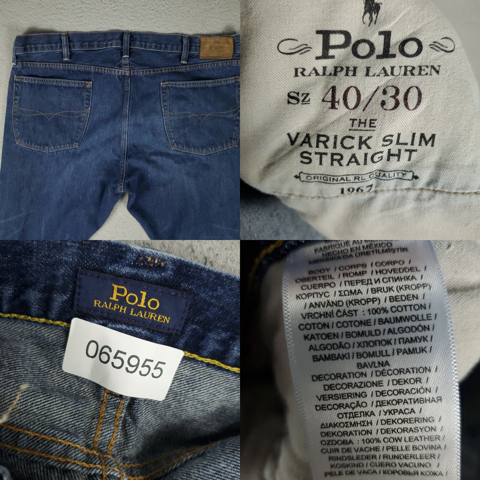 Polo Ralph Lauren Ralph Lauren Jeans Mens 40x30 Blue Varick Slim Straight Leg Denim Pants Size US 40 / EU 56 - 8 Thumbnail