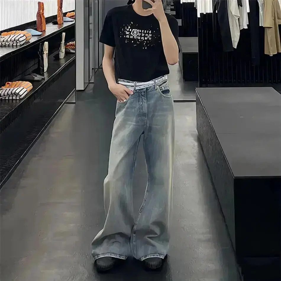 Japanese Brand Hip Hop Oversized Washed Straight Vintage Jeans y2k Size US 32 / EU 48 - 1 Thumbnail