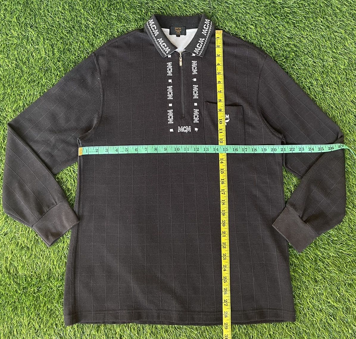 MCM Vintage’90s🔥MCM🔥Embroidery Logo Half Zip Polo L/S Size US L / EU 52-54 / 3 - 12 Thumbnail