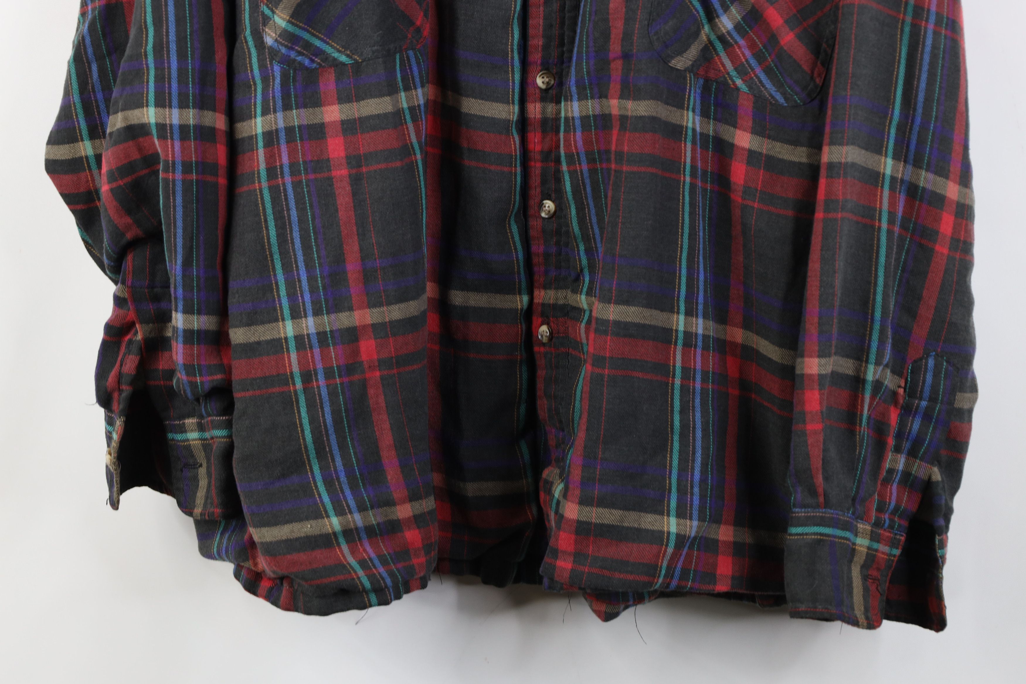 Vintage Vintage 90s Streetwear Waffle Lined Flannel Shirt Jacket Jac Size US L / EU 52-54 / 3 - 3 Thumbnail
