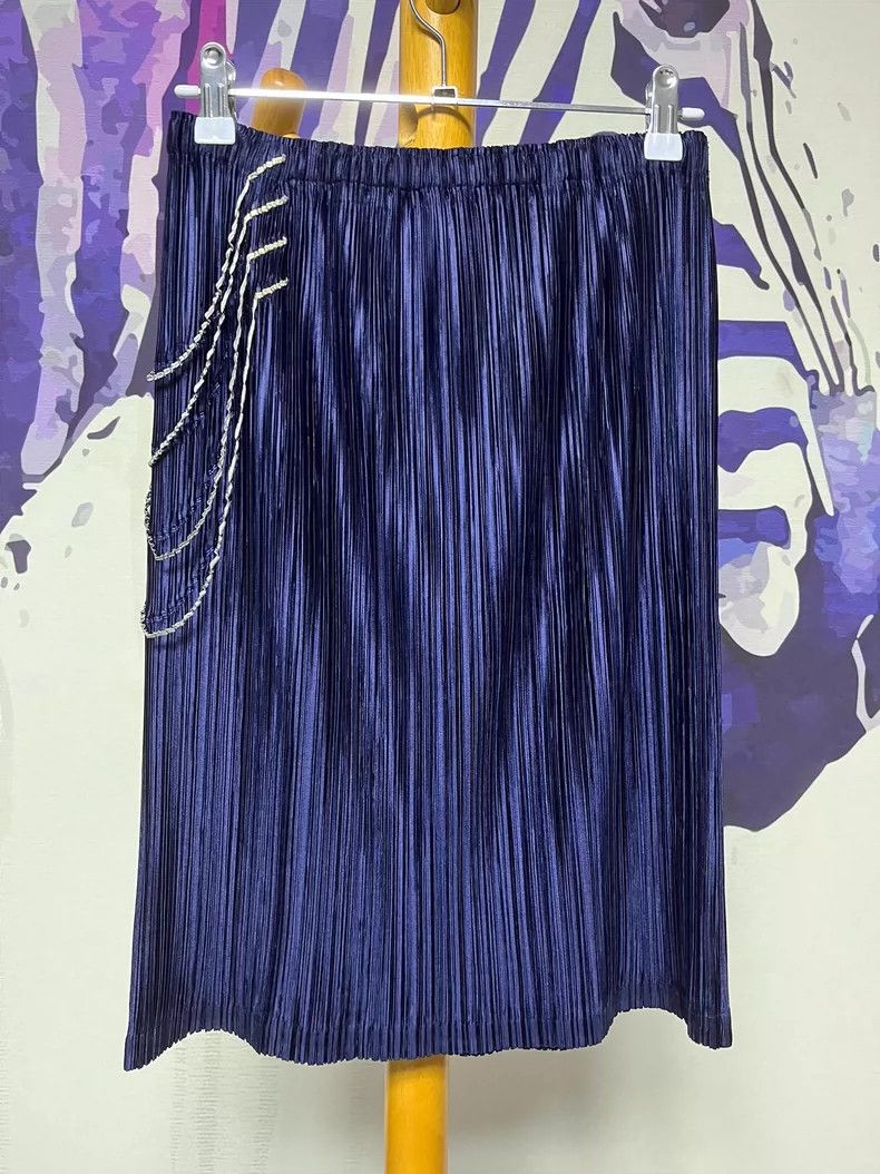 Issey Miyake Issey Miyake size:3 Dark blue pleated long-sleeved shirt Size S / US 4 / IT 40 - 8 Thumbnail