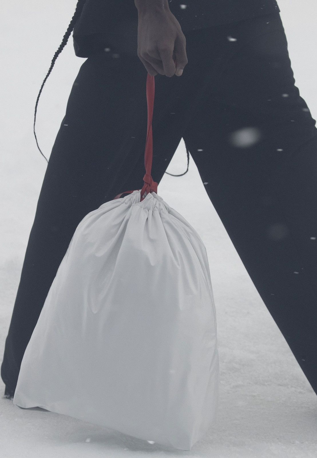 Balenciaga AW22 Leather Trash Bag white