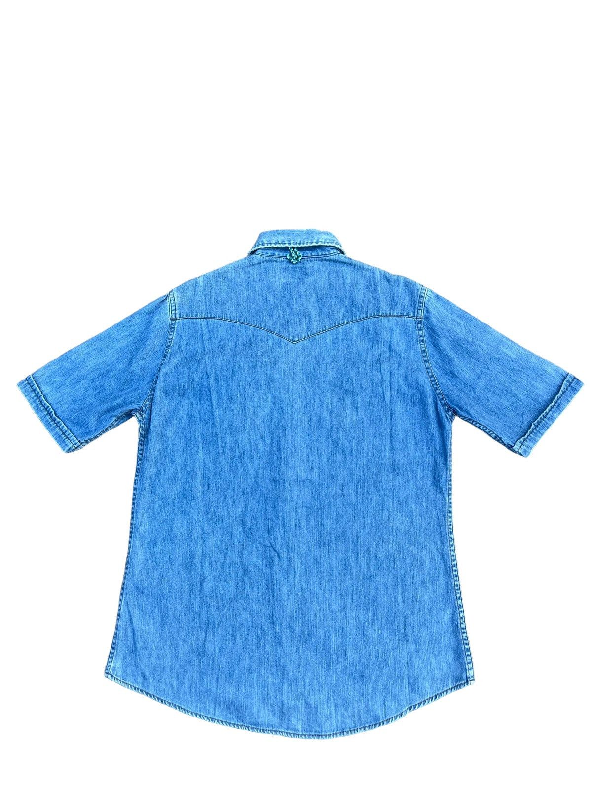 Blue Blue Japan Blue Blue Japan Faded Blue Sashiko Denim Western Shirt Size US M / EU 48-50 / 2 - 2 Thumbnail