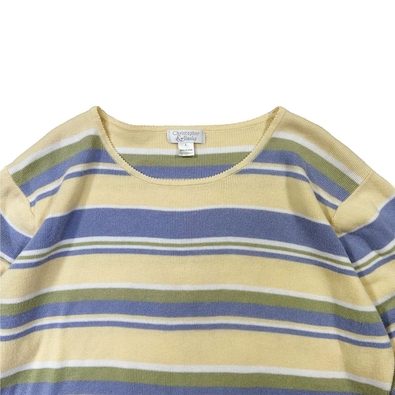 Vintage Vintage 90s Pastel Striped Sweater Size US L / EU 52-54 / 3 - 2 Thumbnail