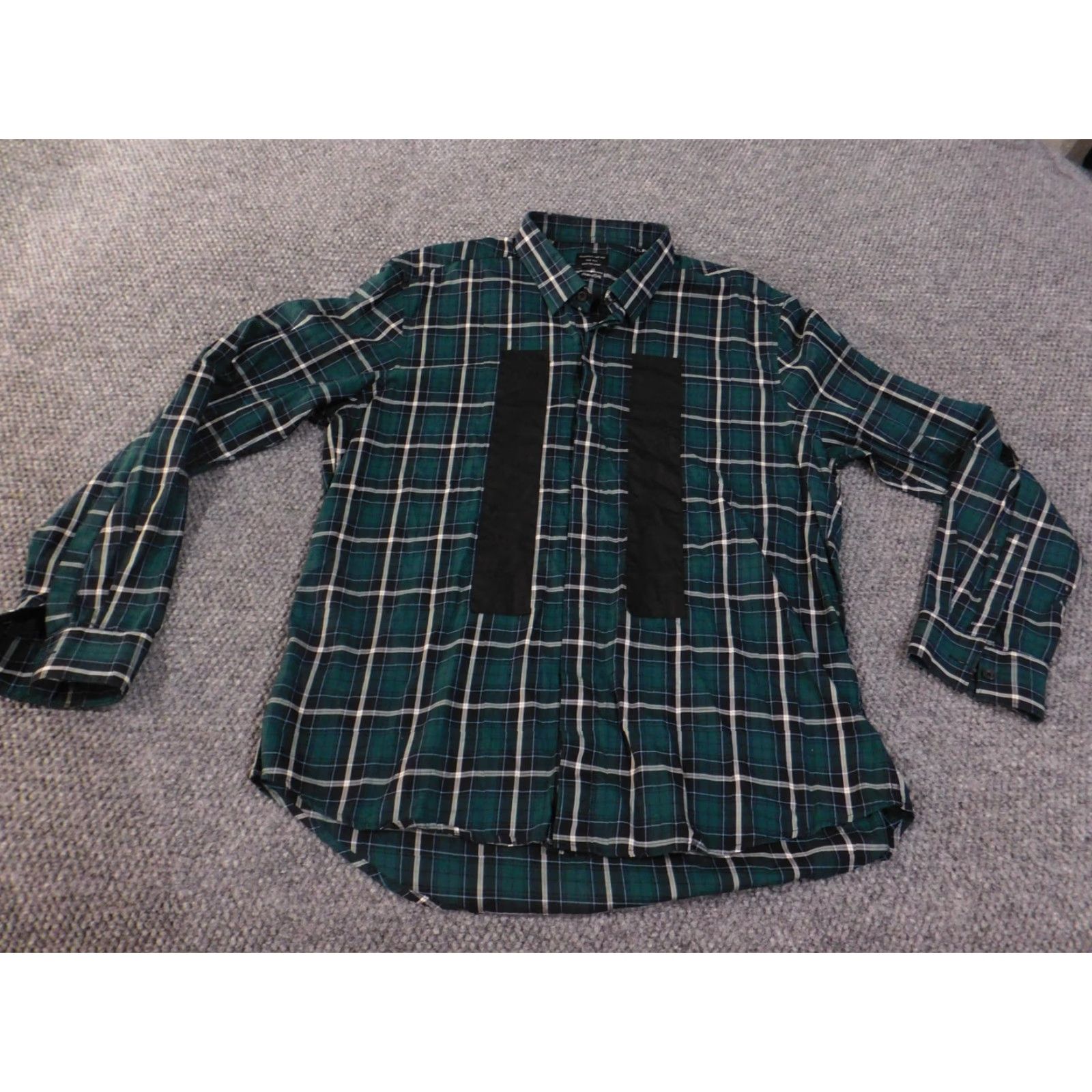 Vintage 7Diamonds Shirt Mens XL Green Plaid Long Sleeve Button Up Casual Patch Cotton Size US XL / EU 56 / 4 - 4 Thumbnail
