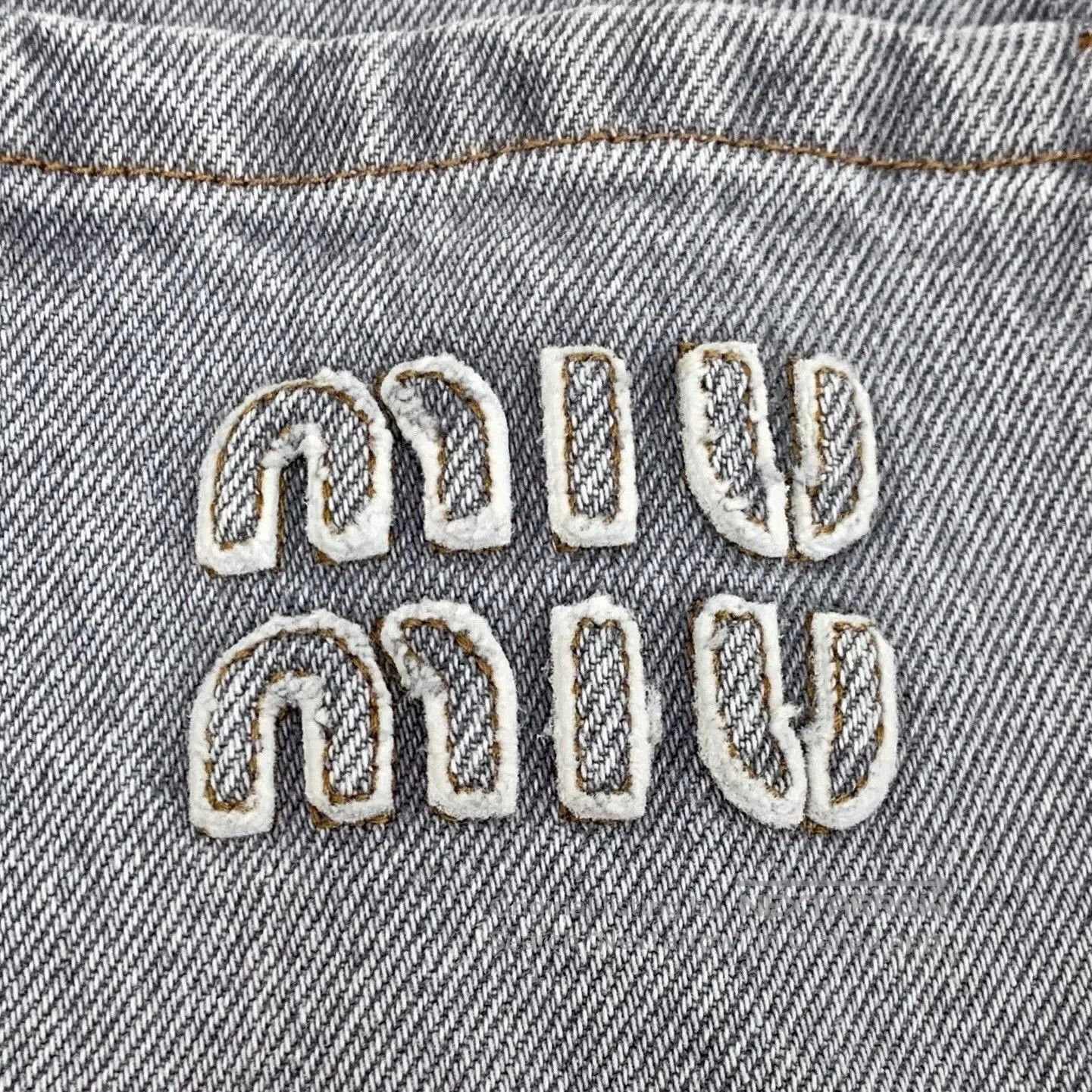 Miu Miu gray logo sleeveless denim dress by miu miu. Size US 38 / EU 54 - 5 Thumbnail