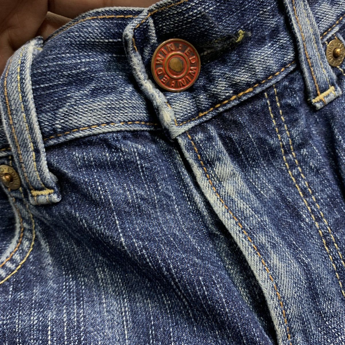 Edwin Vtg Distressed Flare Edwin 503 Blue Trip Japan 🎌 Size US 33 - 4 Thumbnail