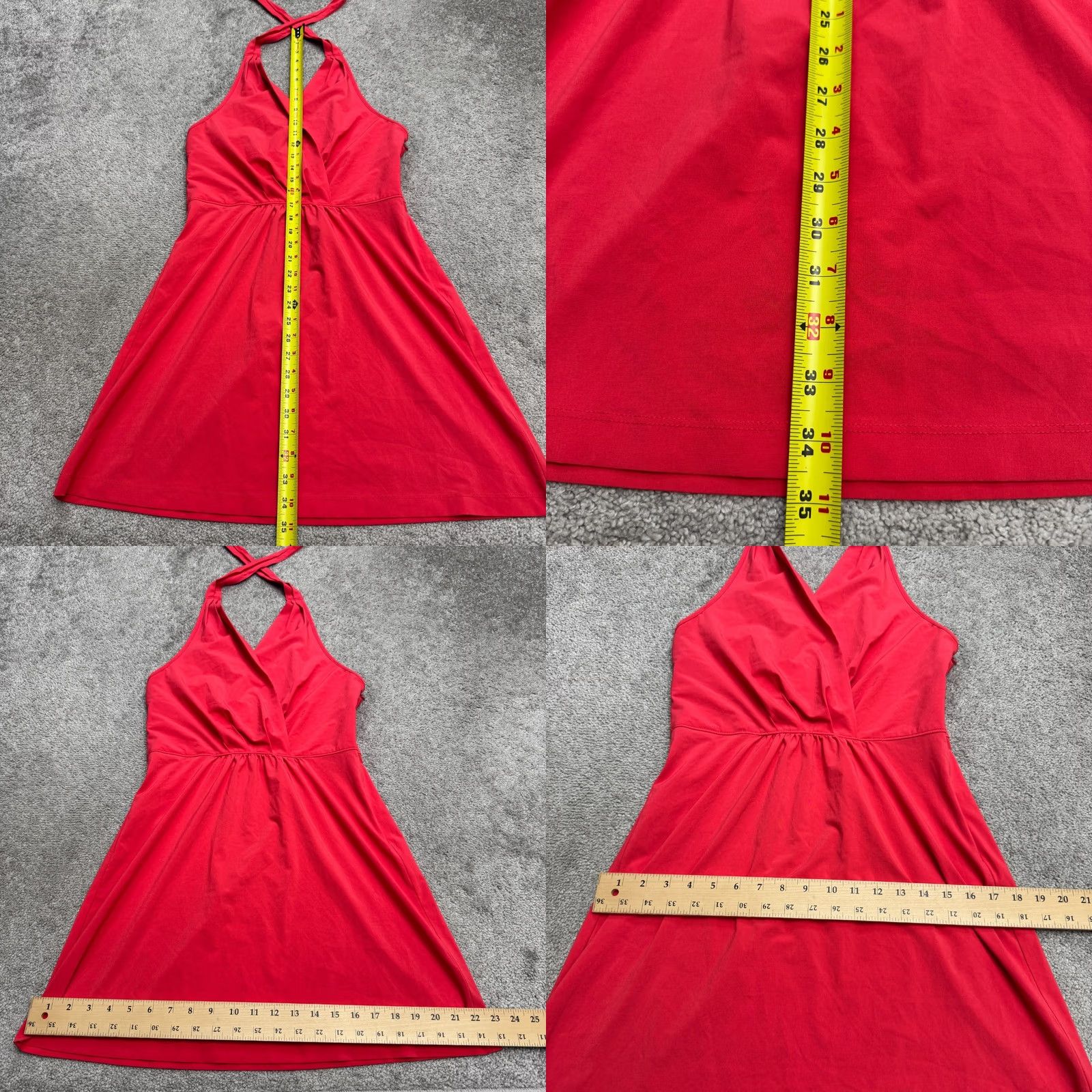 Athleta Athleta Dress Womens 8 Petite Coral Pink Halter A-Line Backless Smocked Mini Size M / US 6-8 / IT 42-44 - 8 Thumbnail