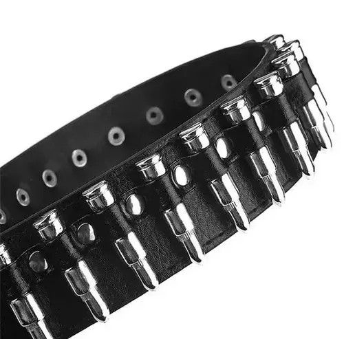 VIBE 105cm Silver Hollow Bullet Belt Size ONE SIZE - 3 Thumbnail