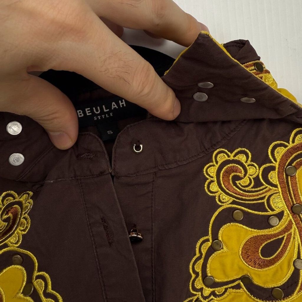 Other BEULAH Bohemian Shirt Blouse White Yellow Brown Luxury Top S Size S / US 4 / IT 40 - 13 Thumbnail