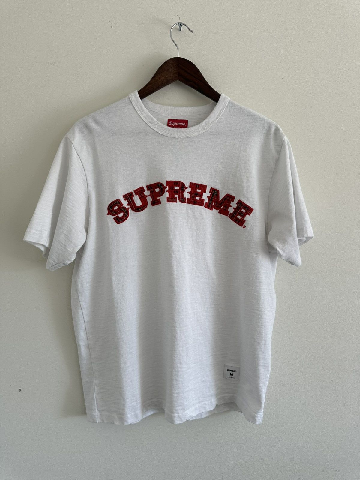 Supreme Supreme Plaid Appliqué Short-Sleeve Top White 2020 Size US M / EU 48-50 / 2 - 1 Thumbnail