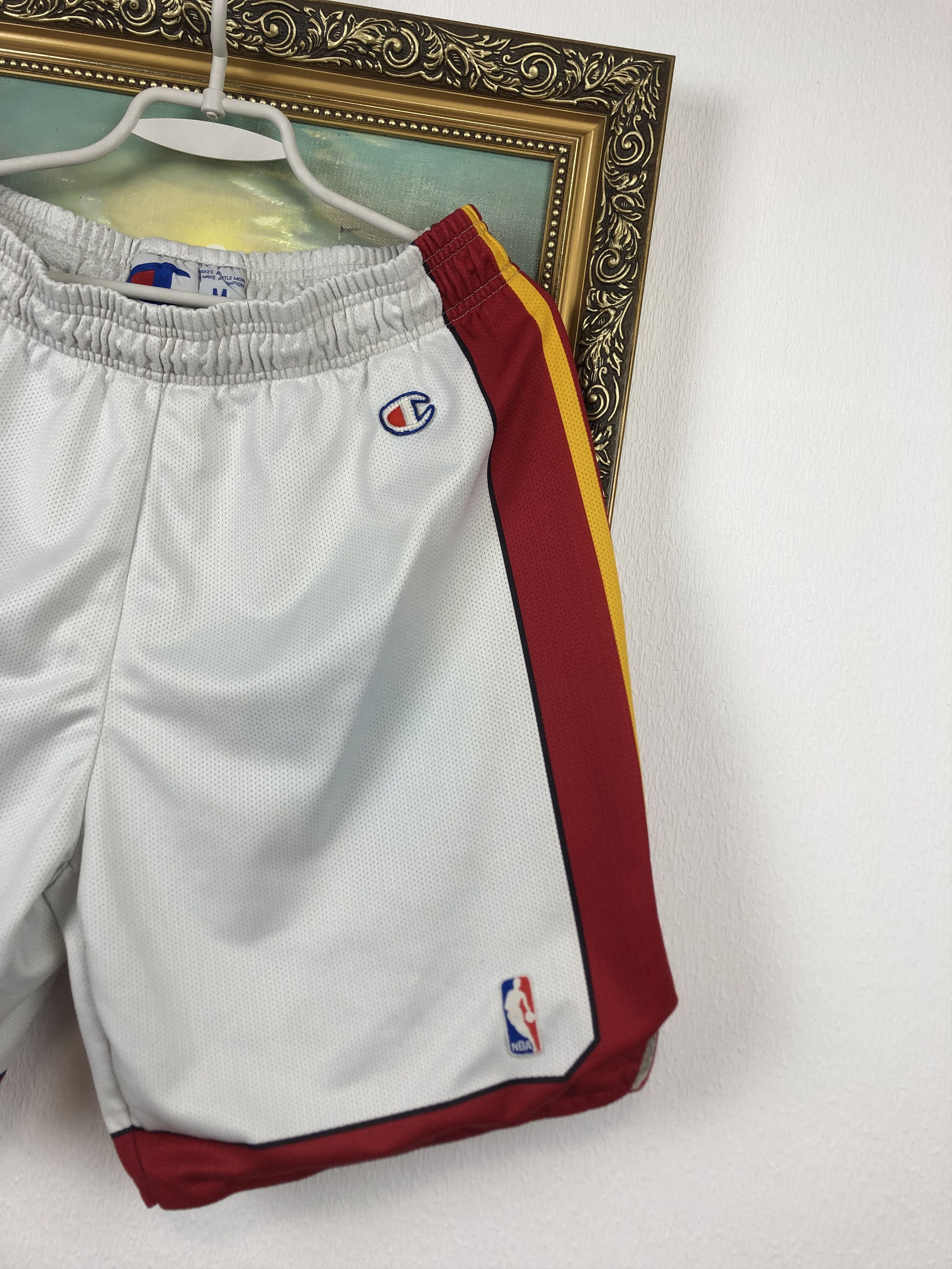 Vintage Champion Basketball Shorts White Miami Heat NBA M