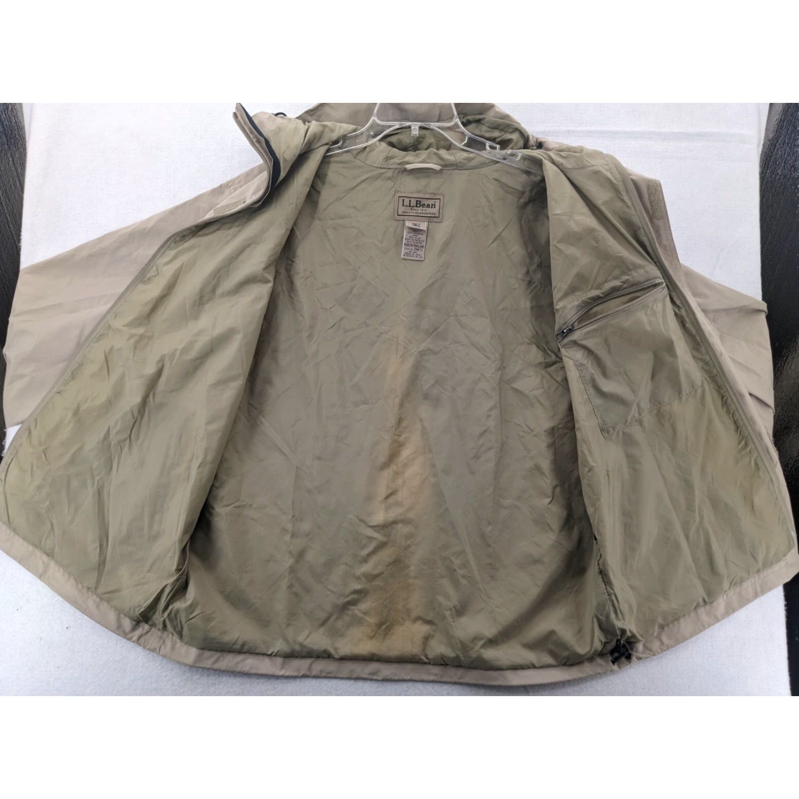 Vintage LL Bean Jacket Mens Large Beige Full Zip Up Windbreaker Coat Shirt? Size US L / EU 52-54 / 3 - 3 Thumbnail