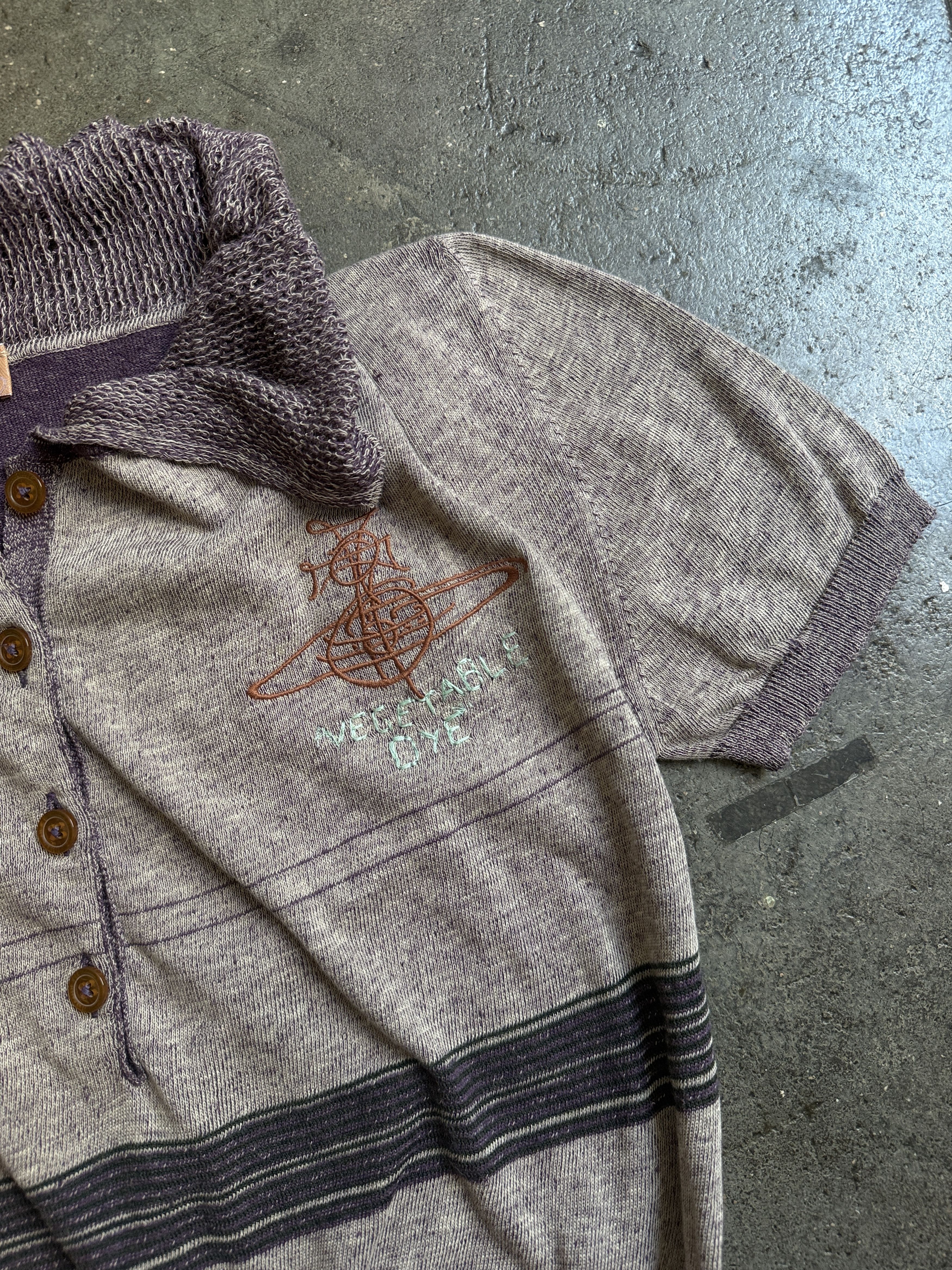 Vivienne Westwood New 2014 Gold Label Purple Knitted Silk Yarn Polo Size M / US 6-8 / IT 42-44 - 8 Thumbnail