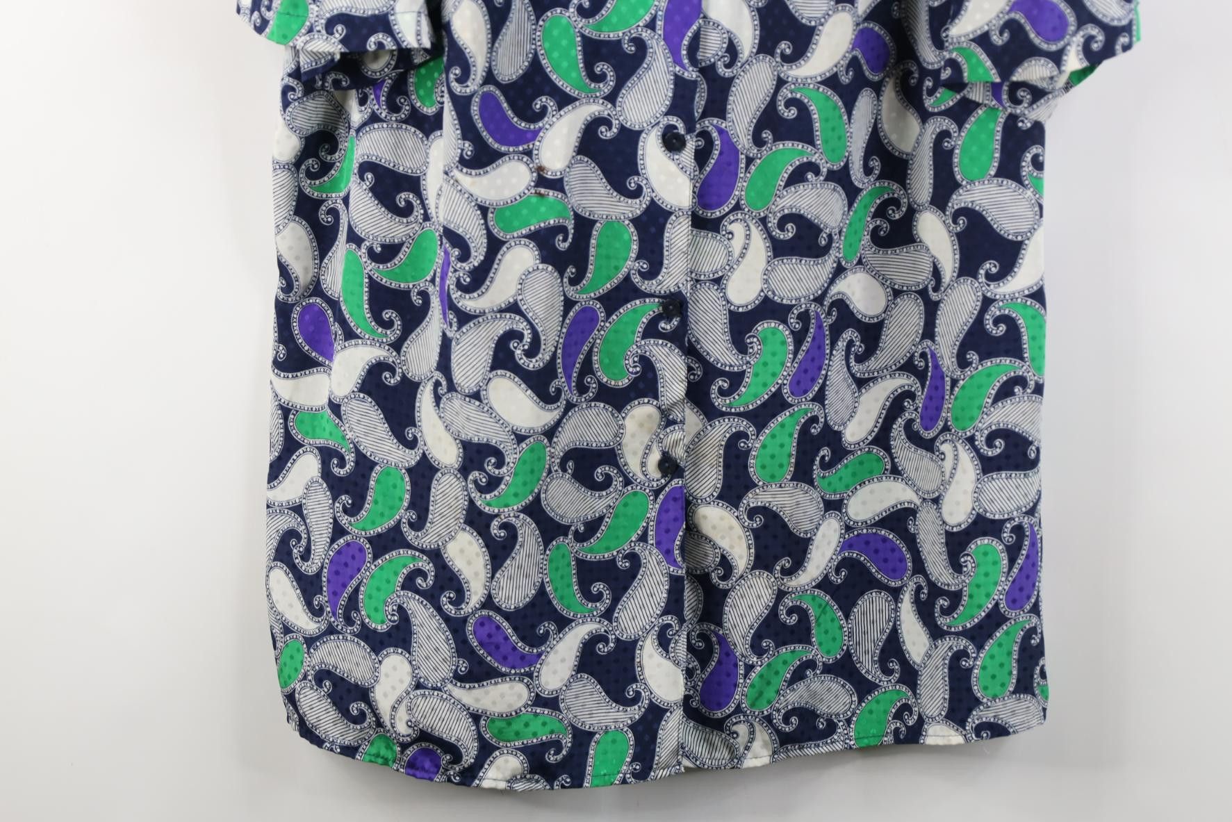 Vintage Vintage 90s Streetwear Polyester Paisley Button Shirt USA Size 3XL / US 20-22 - 3 Thumbnail