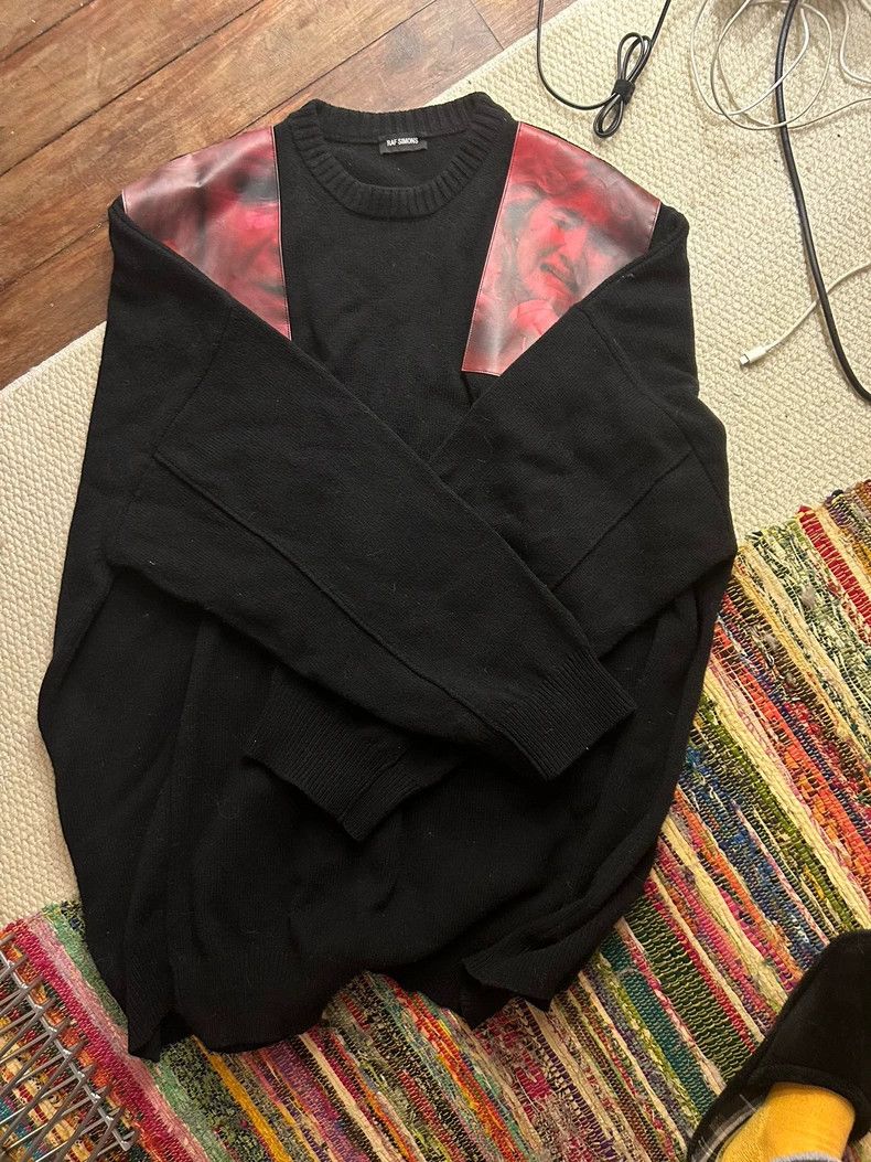 Raf simons 19aw portrait patch sweater