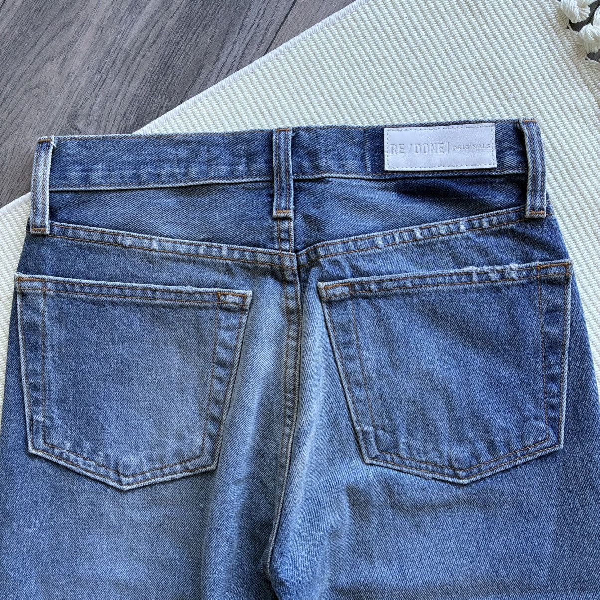RE/DONE RE/DONE Originals Distressed High Rise Ankle Crop Jeans Size 27" / US 4 / IT 40 - 11 Thumbnail