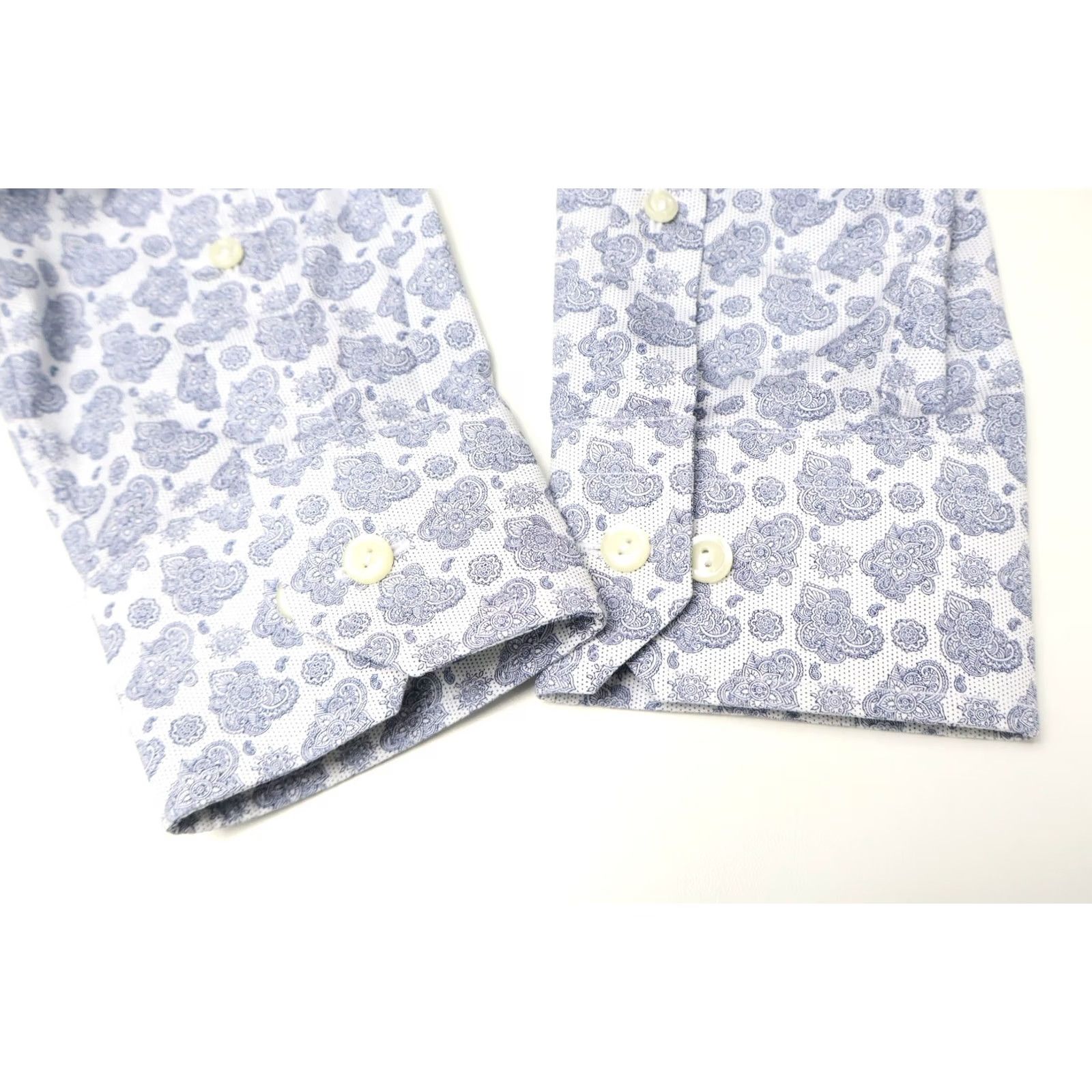 Eton ETON Slim Shirt Men's Blue Floral Patterned Spread Collar 41 16 Size US L / EU 52-54 / 3 - 5 Thumbnail