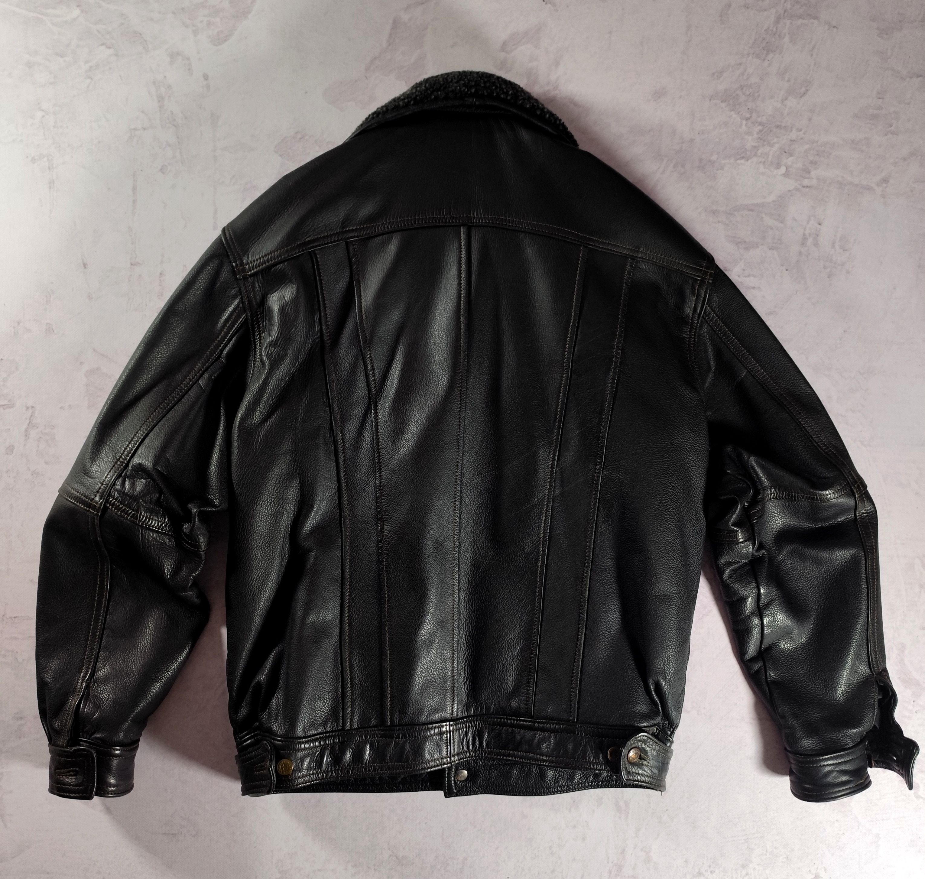 Vintage Men's Black Leather Jacket Vintage Avant-Garde Real Leather Size US XL / EU 56 / 4 - 9 Thumbnail