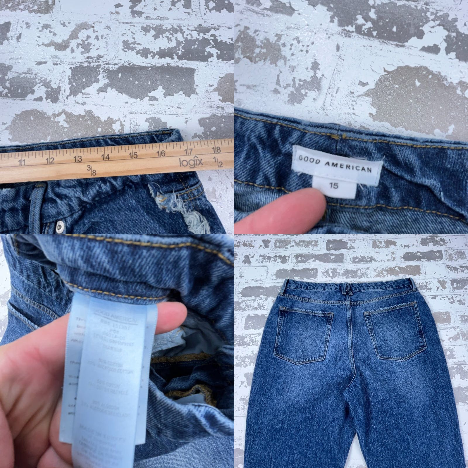 Good American Good American Jeans Women 15 Skinny High Rise Waist Med Wash Faded Pants Ladies Blue Size 36" / US 14 / IT 50 - 8 Thumbnail
