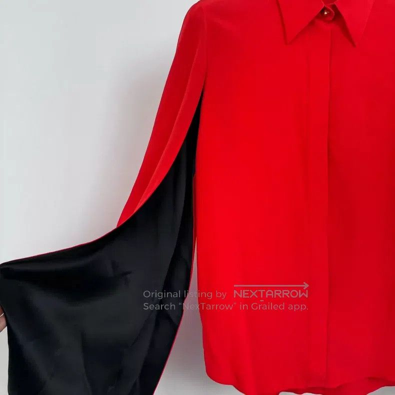 Givenchy Givenchy Size42 Red Wild Silk Long-Sleeve Shirt Size 42 Size US M / EU 48-50 / 2 - 4 Thumbnail