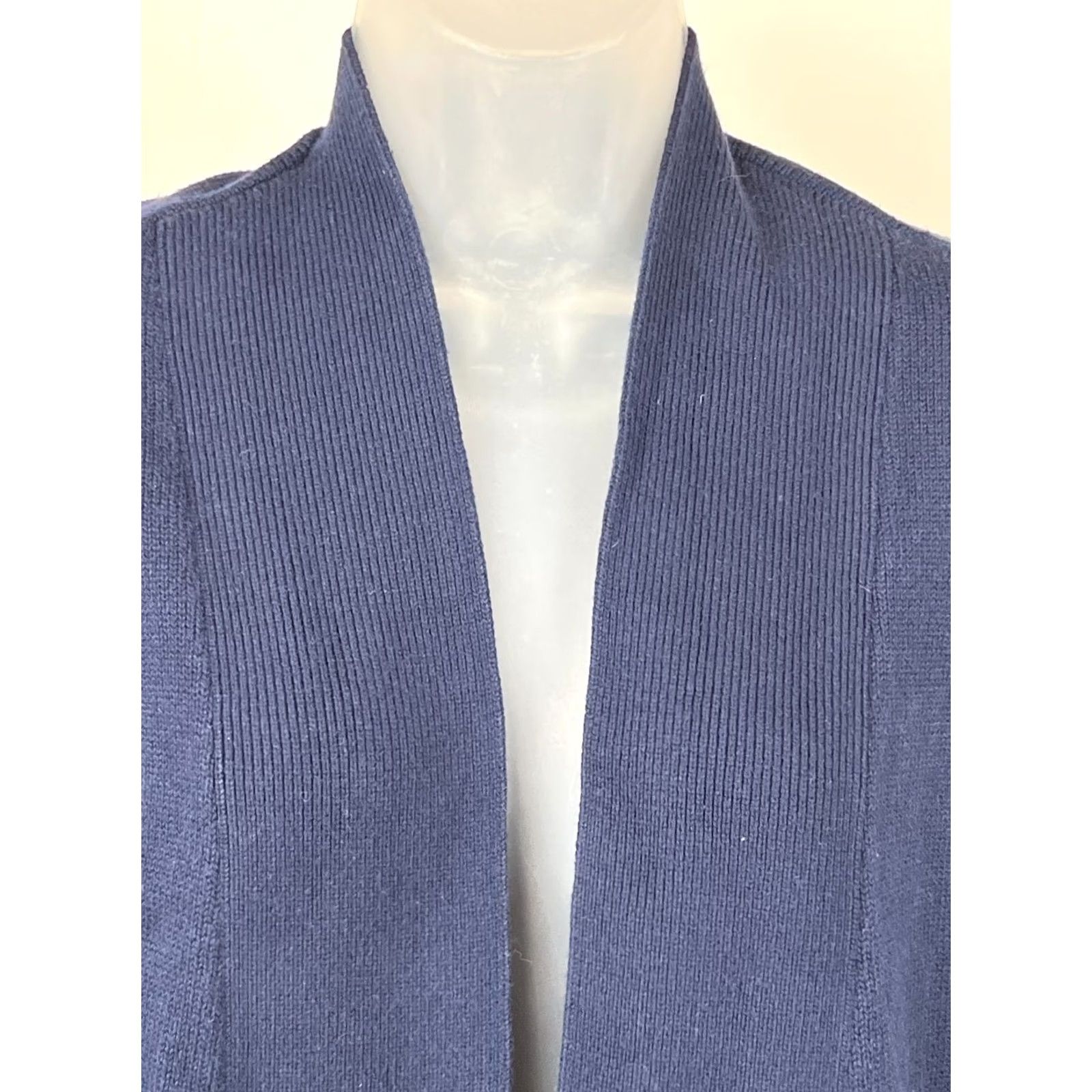J. Jill Pure Jill Women XS Navy Open Front Cardigan Long Sleeve Sweater Relaxed Fit Size XS / US 0-2 / IT 36-38 - 2 Thumbnail