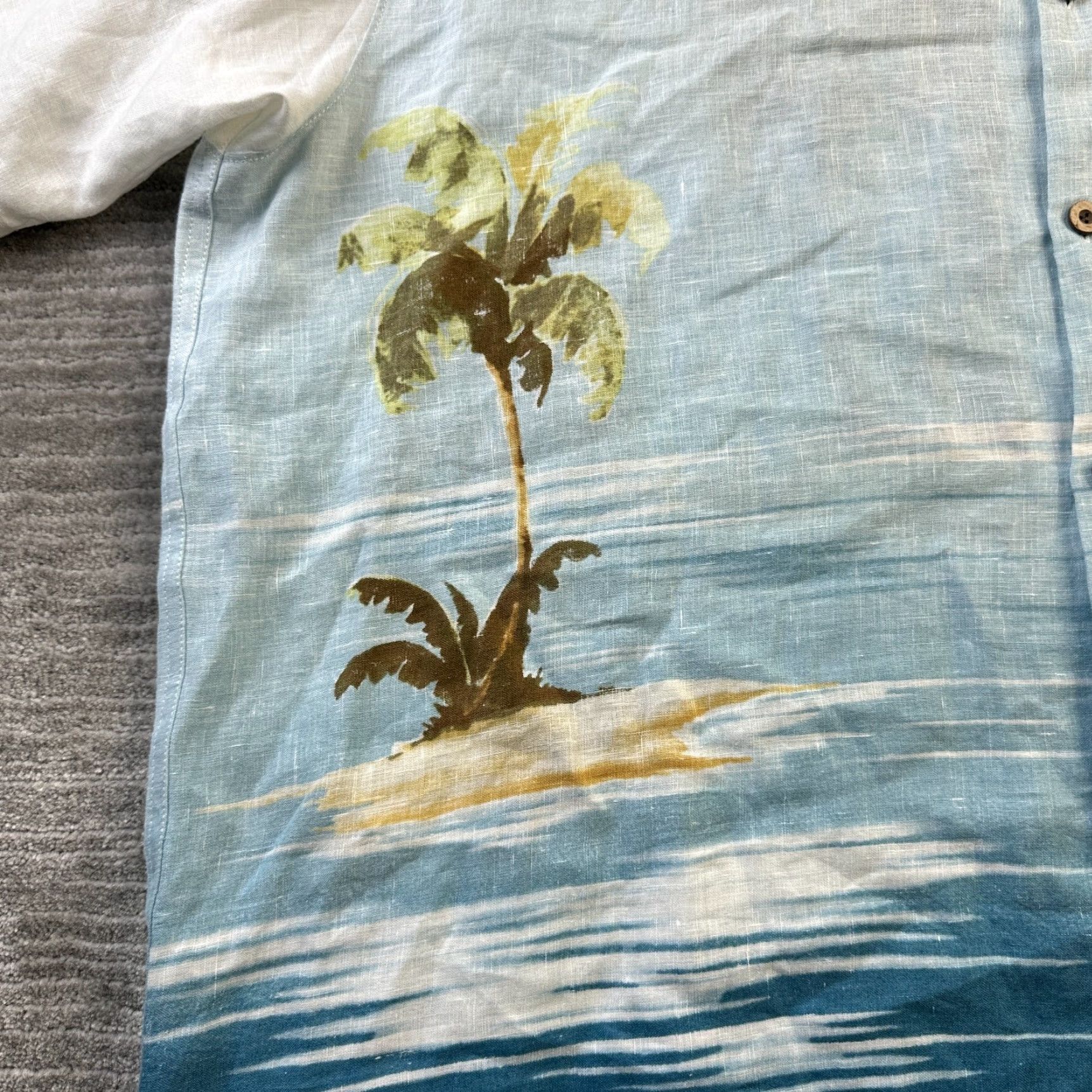 Tommy Bahama Tommy Bahama Shirt Mens 2XL XXL Blue Linen Panel Back All Over Print Size US XXL / EU 58 / 5 - 5 Thumbnail