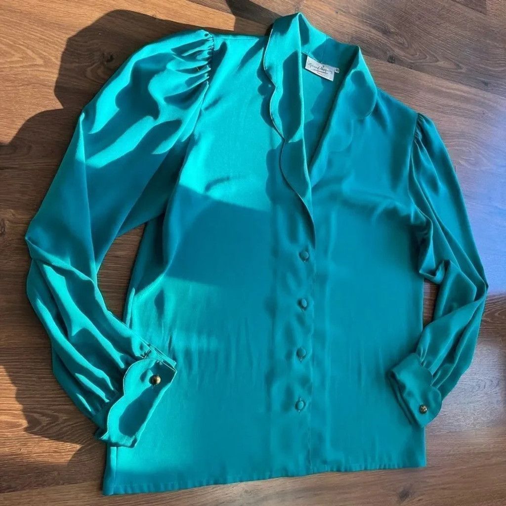 Other Vintage French Blouse w/ Scalloped Collar Size S / US 4 / IT 40 - 8 Thumbnail