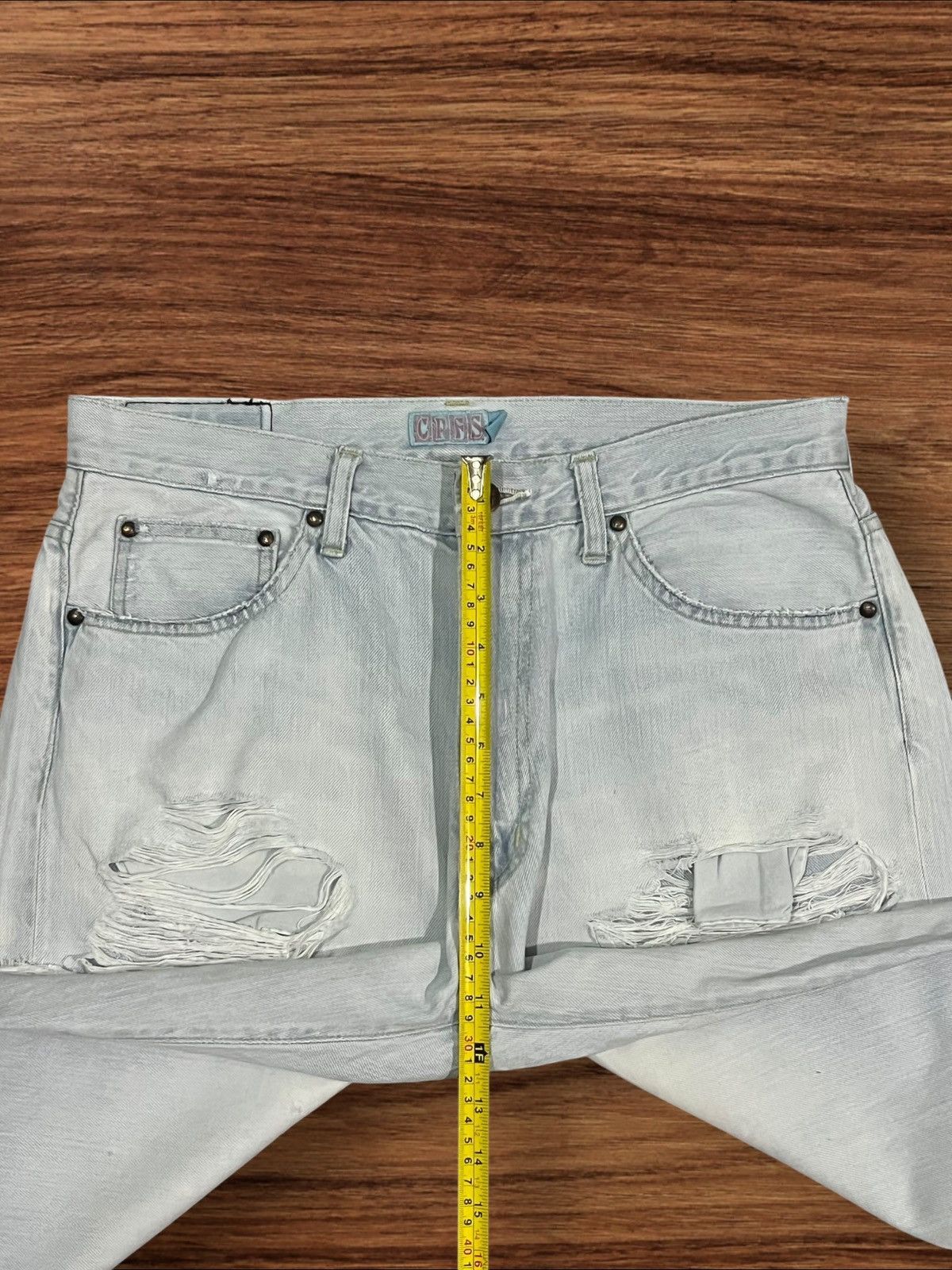 If Six Was Nine × Japanese Brand × Le Grande Bleu (L.G.B.) Vintage Japanese Brand Light Blue Washed Trashed Ripped Jean Size US 32 / EU 48 - 16 Thumbnail