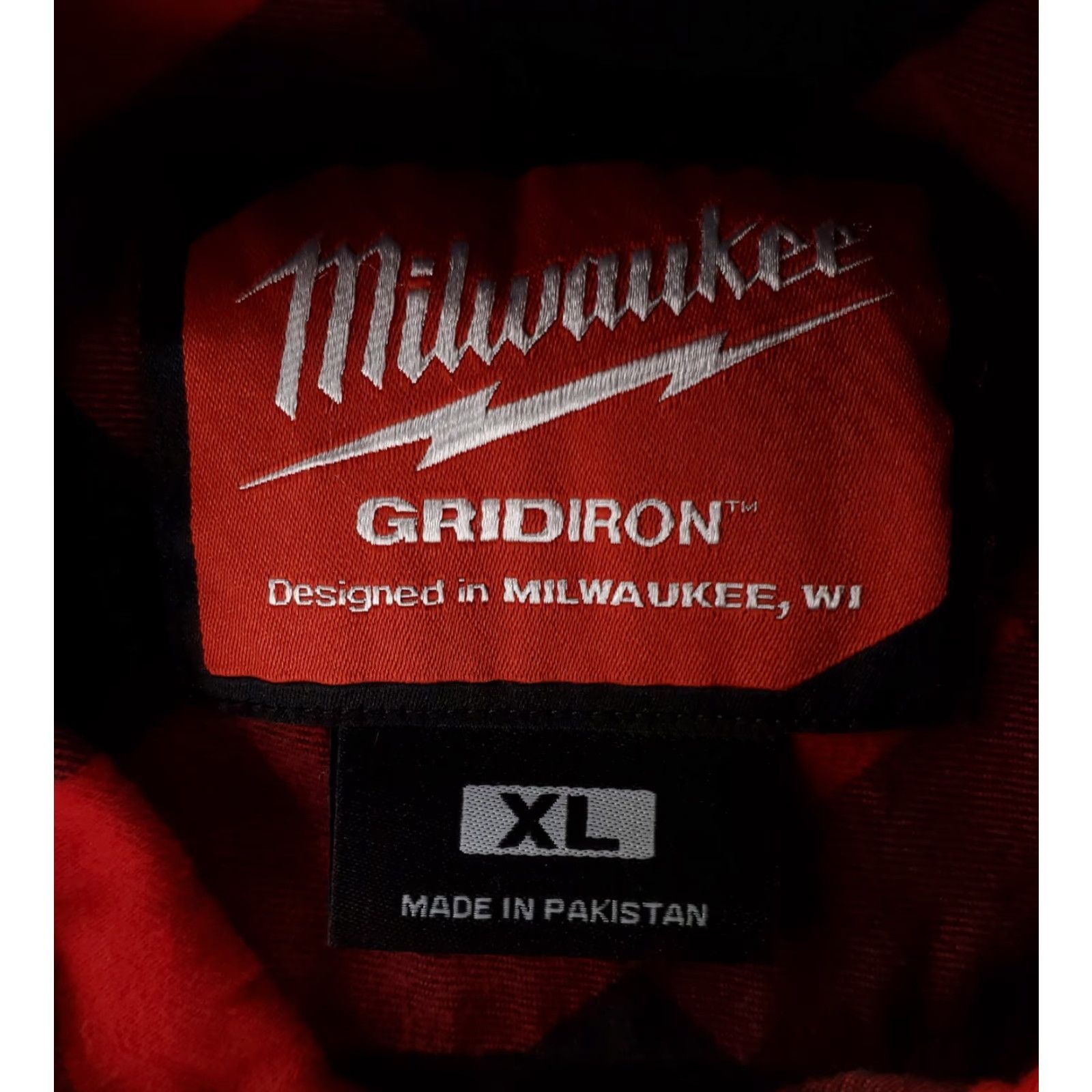 Vintage Milwaukee Gridiron Button Up Shirt Buffalo Check Flannel Red Black Mens XL Size US XL / EU 56 / 4 - 3 Thumbnail