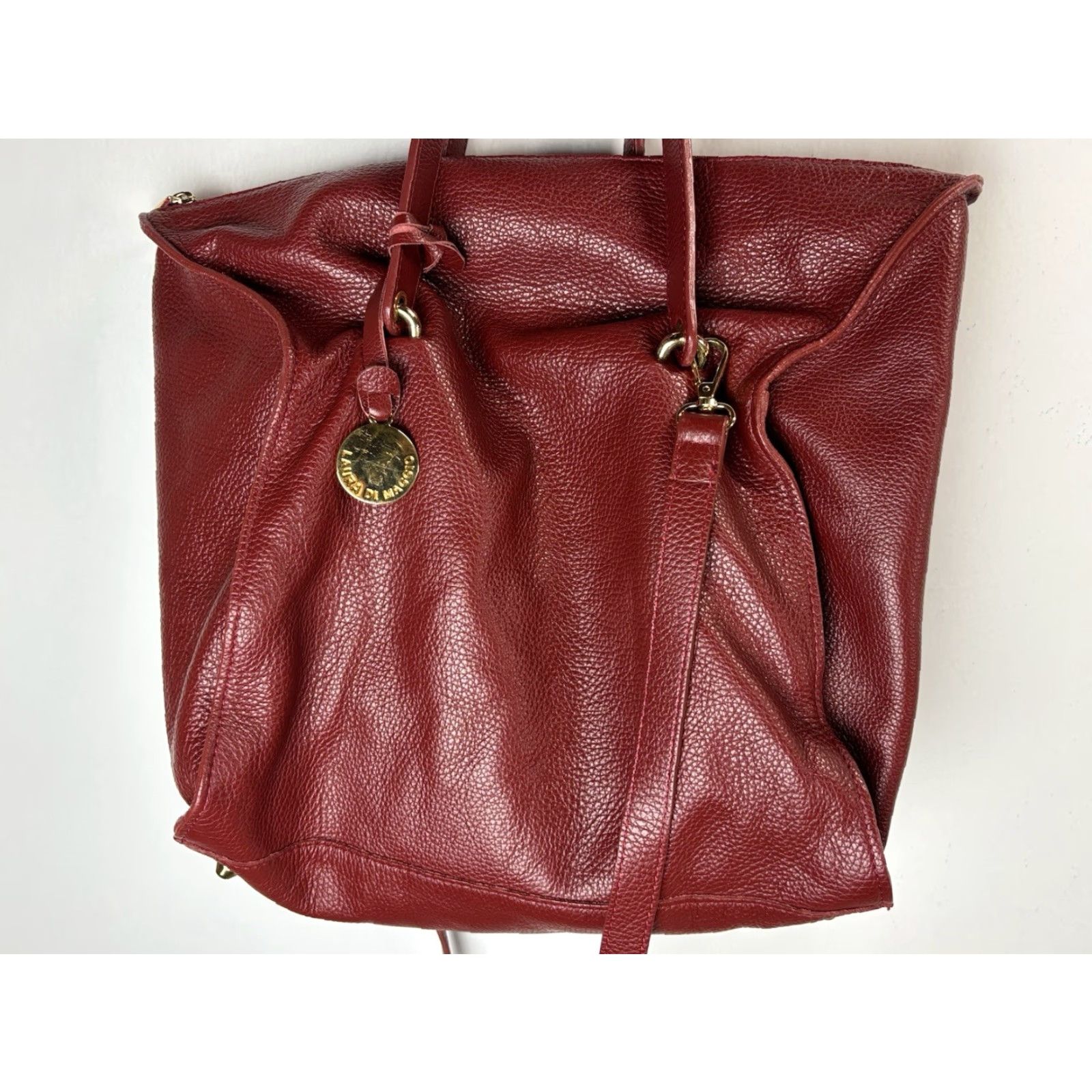 Vintage VINTAGE Laura Di Maggio Large Red Leather Crossbody Bag Purse Made in Italy Classic Women's Size ONE SIZE - 3 Thumbnail