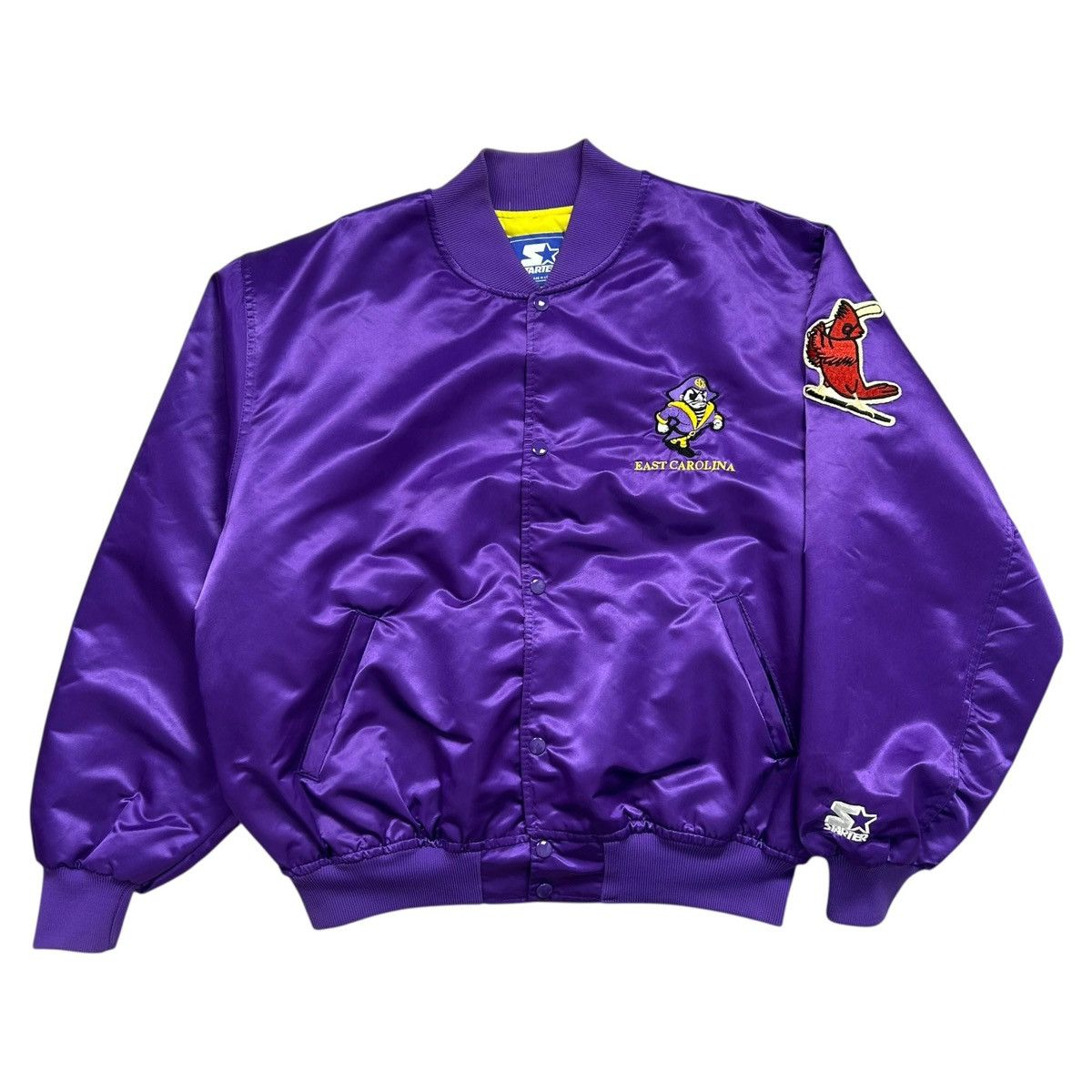 NCAA × Starter × Vintage VTG 90s EAST CAROLINA PIRATES ECU STARTER SATIN JACKET Size US XL / EU 56 / 4 - 1 Thumbnail