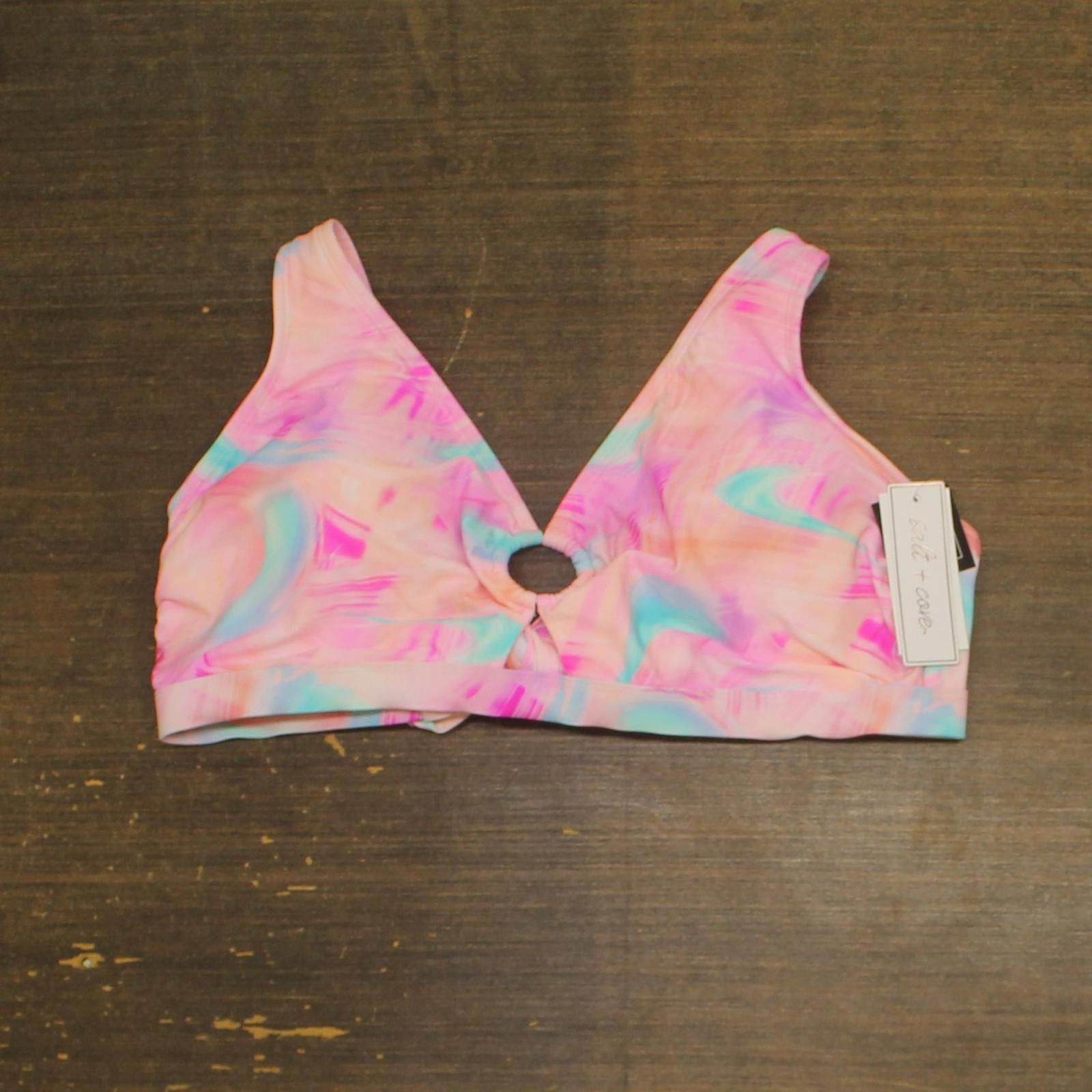 Other Nwt Salt Cove Size Bikini Top Wave Multi Pink 3x (22/24) Size ONE SIZE - 1 Thumbnail