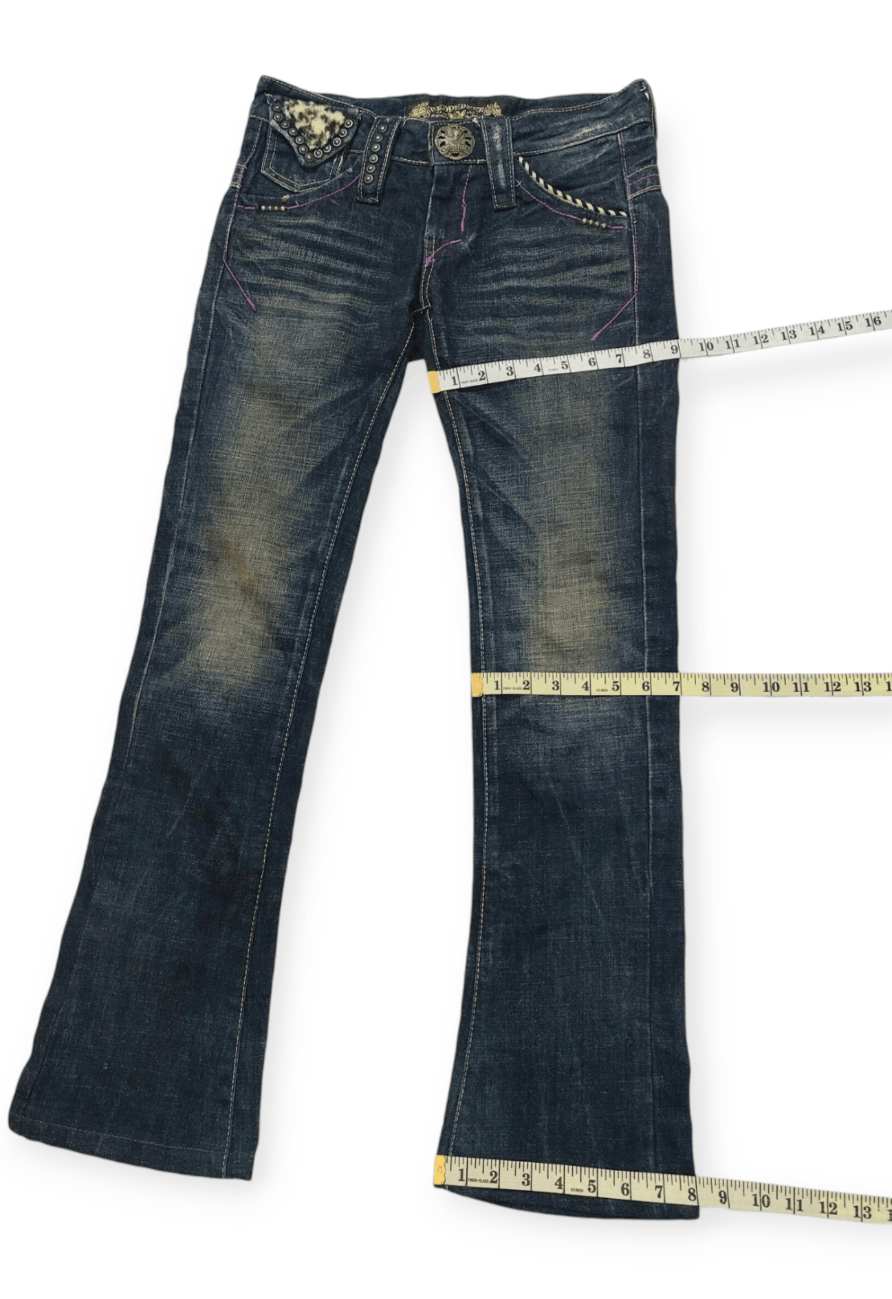 If Six Was Nine 🔥Red Peppers Flare Studded Fax Fur JAPAN Market Size 26" / US 2 / IT 38 - 14 Thumbnail