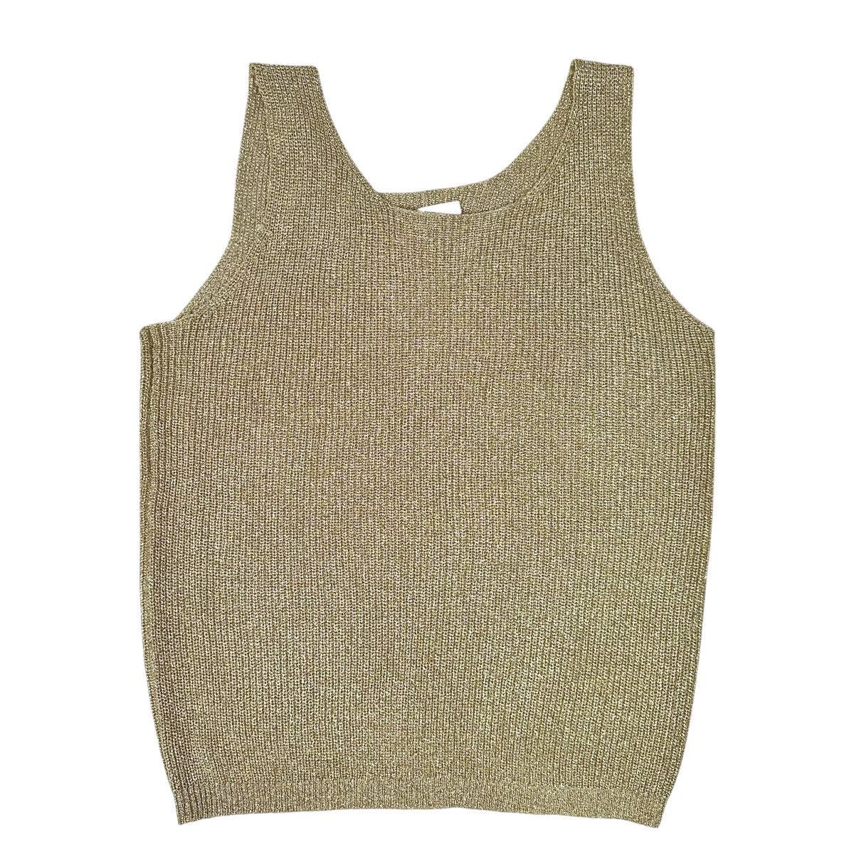 Nordstrom × Vintage Vintage Nordstrom Gallery 80s 90s Gold Tank Top Shiny Size L / US 10 / IT 46 - 1 Thumbnail